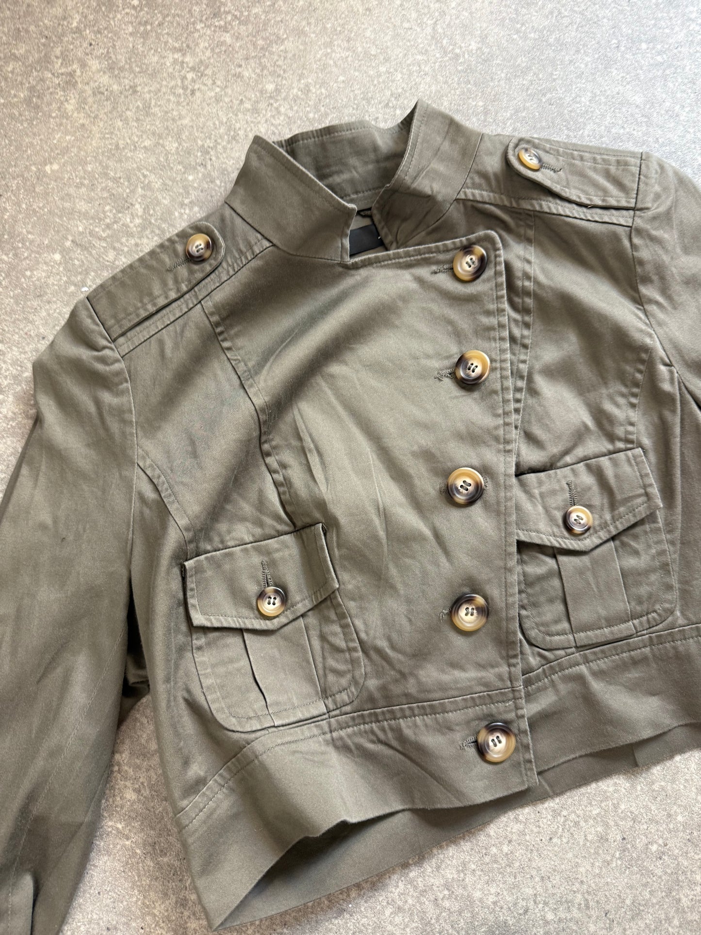Jane Norman Khaki Cropped Jacket (UK14)