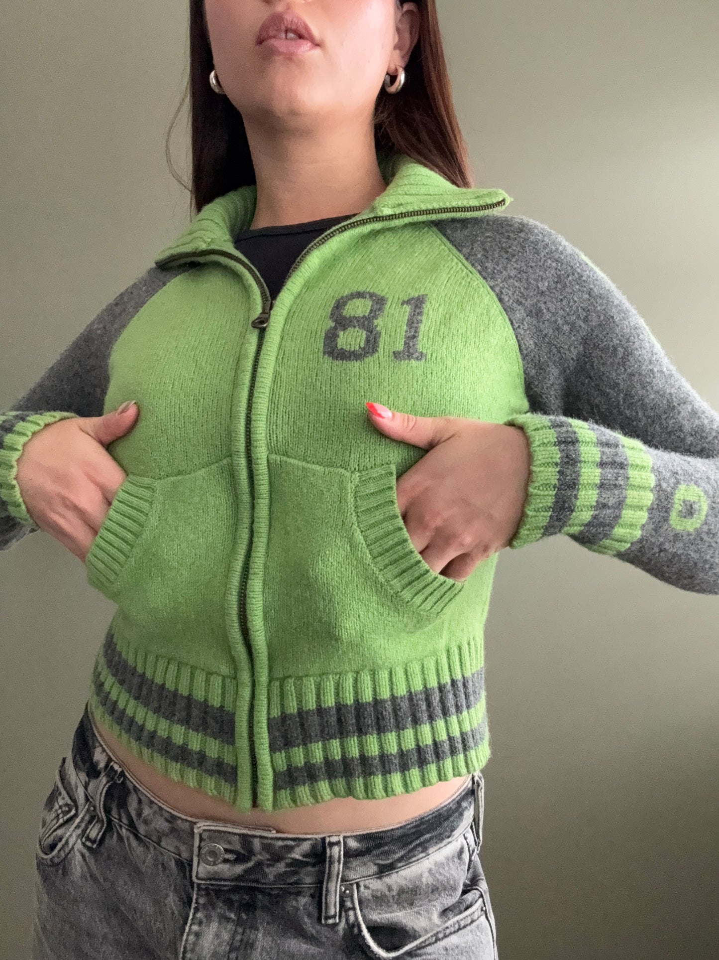 Knitted Guess Zip Jumper (XS)