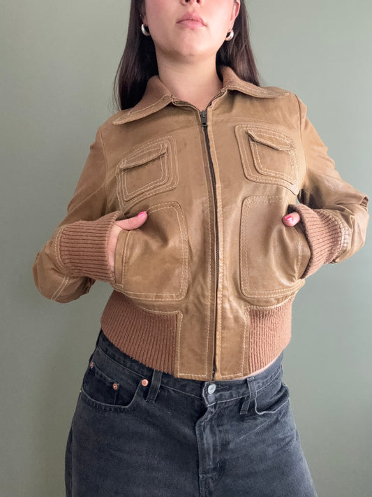 Tan Leather Jacket (UK10)