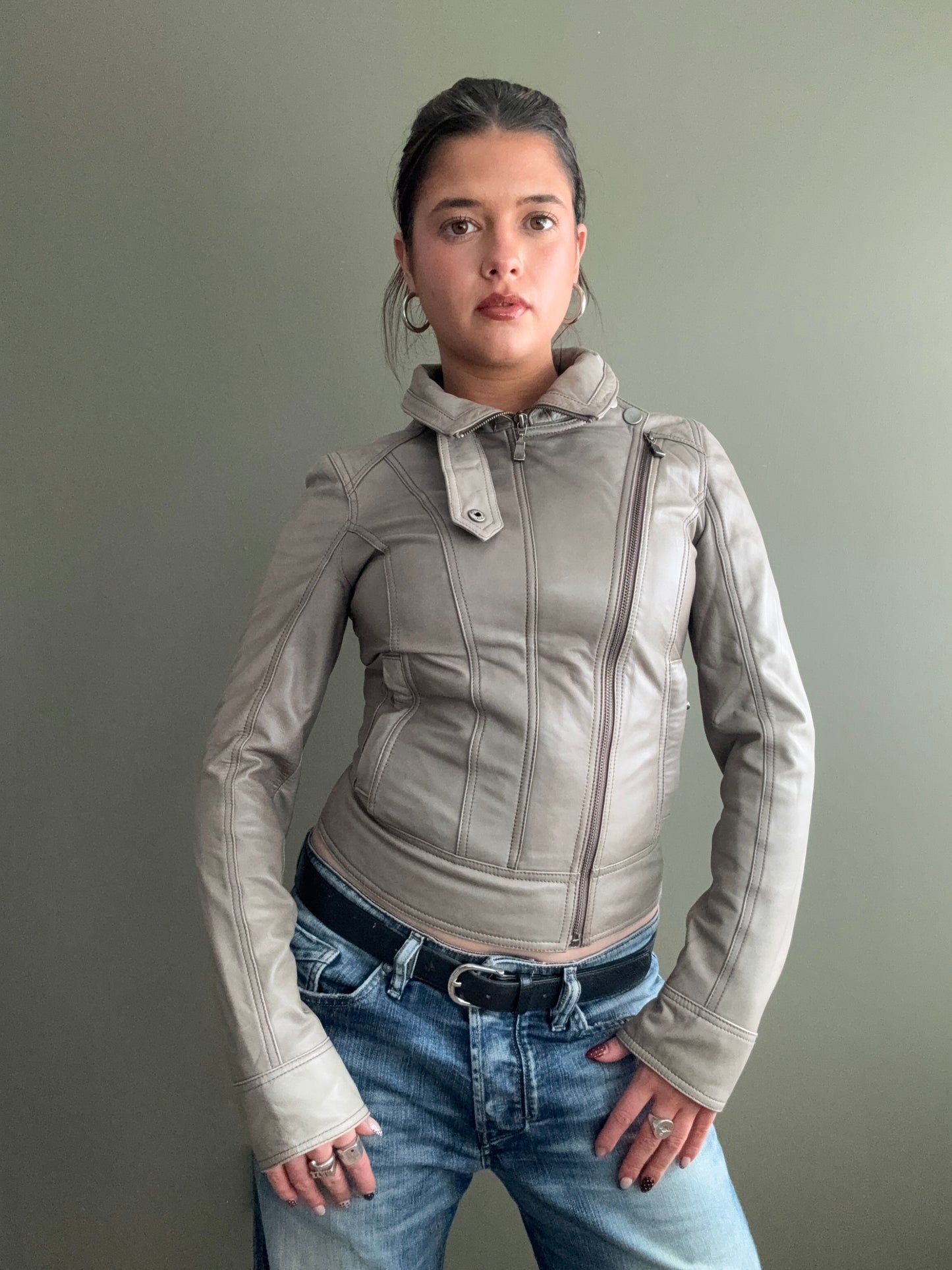 Ted Baker Fitted Leather Jacket (XS)