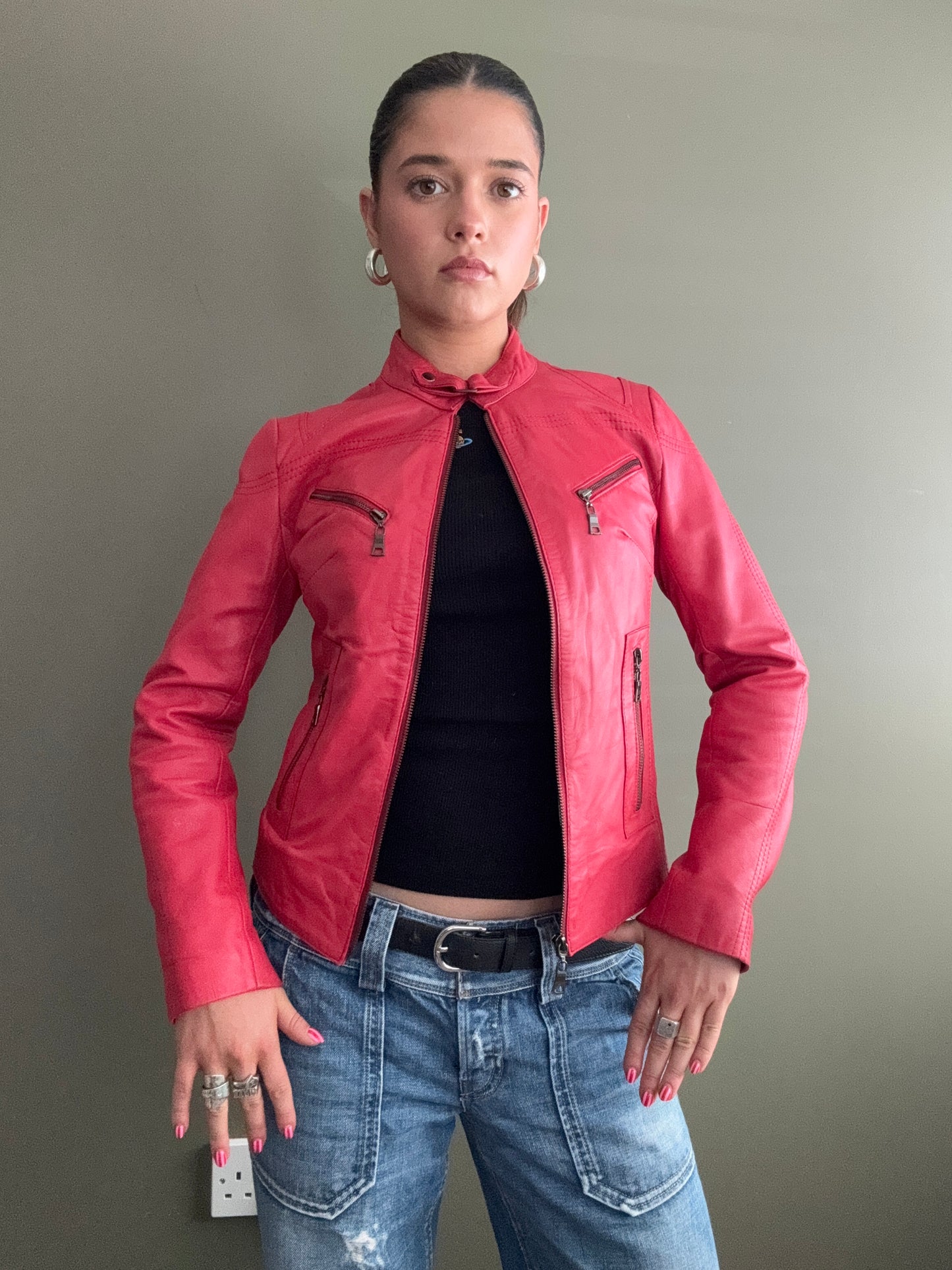 Red Leather Jacket (S)