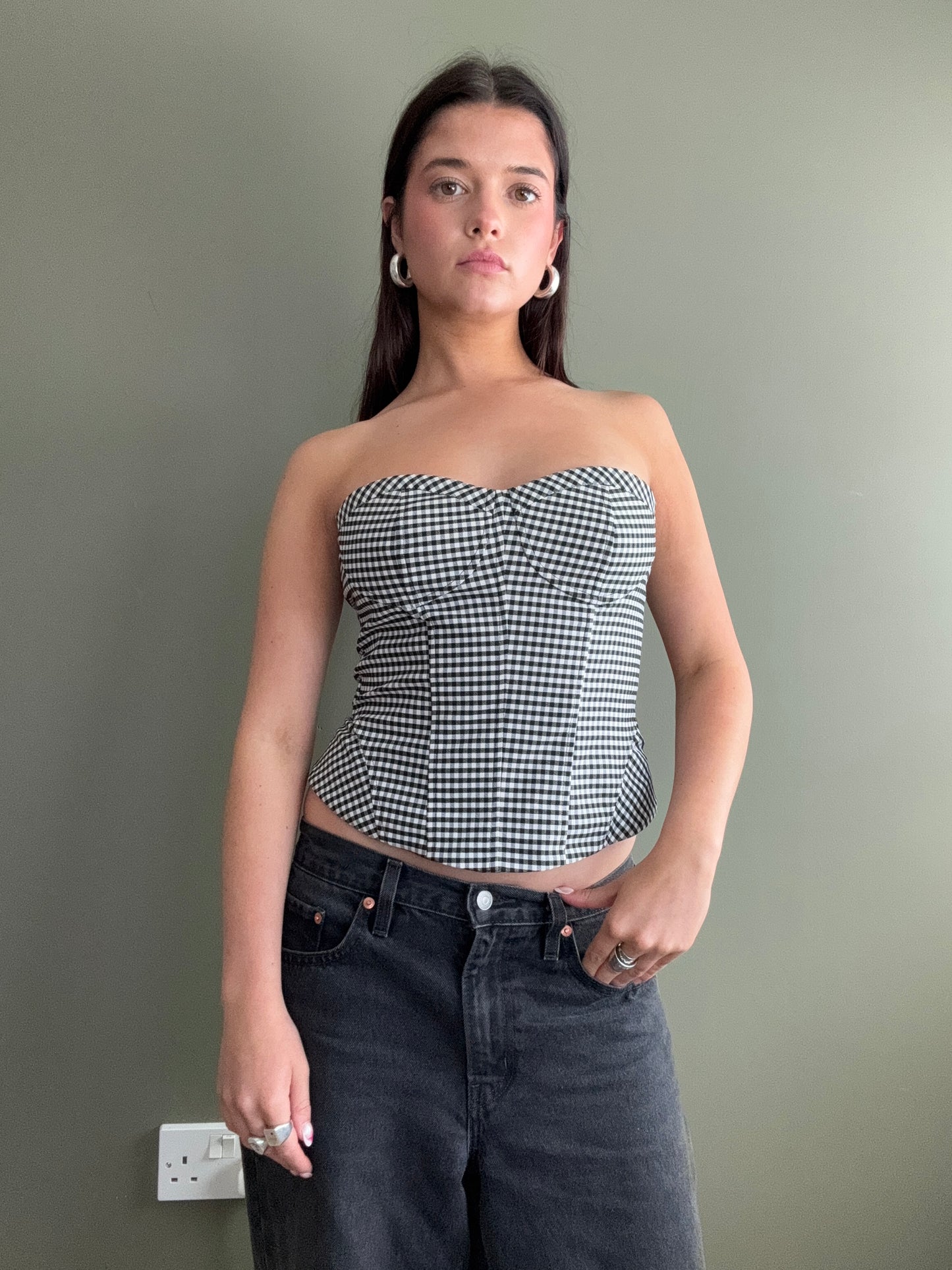 Gingham Bandeau Top (UK12)