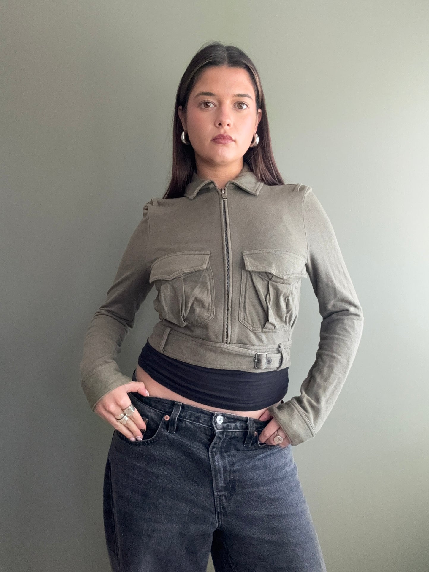Cropped Diesel Cargo Jumper (XS)