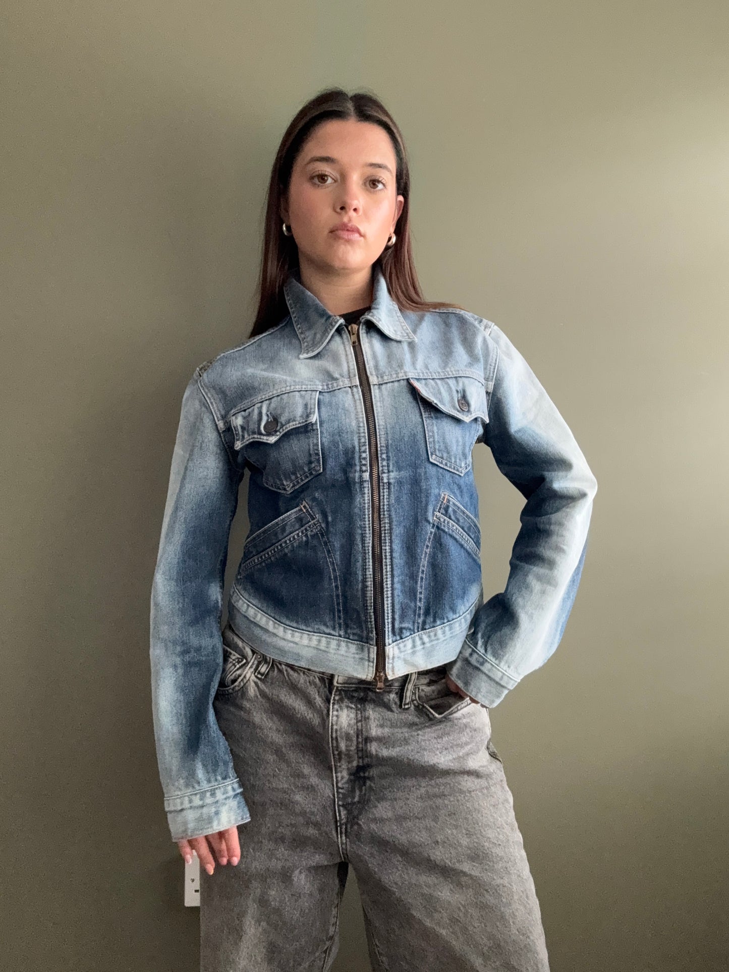 Levis Double Zip Denim Jacket (L)