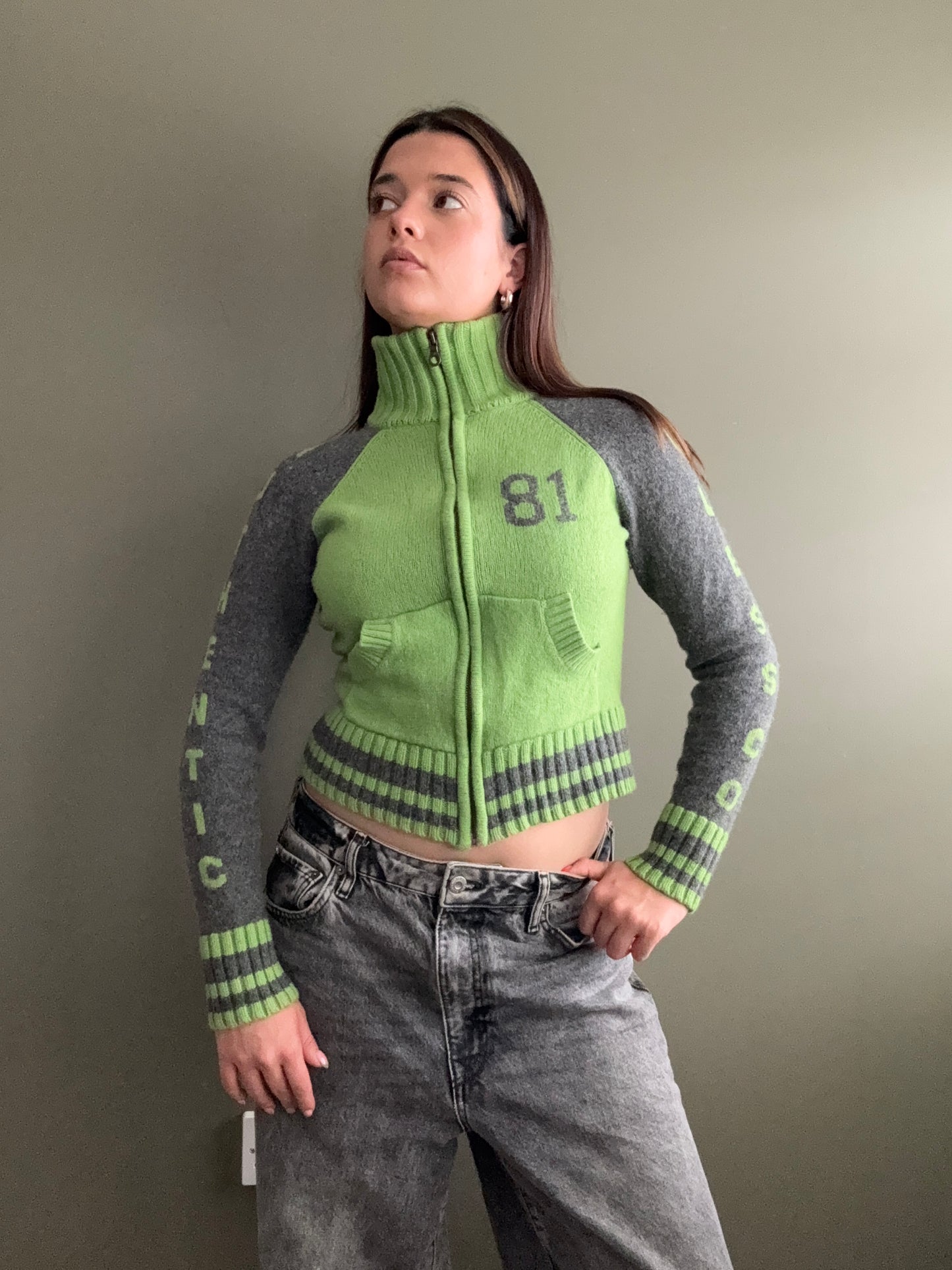 Knitted Guess Zip Jumper (XS)