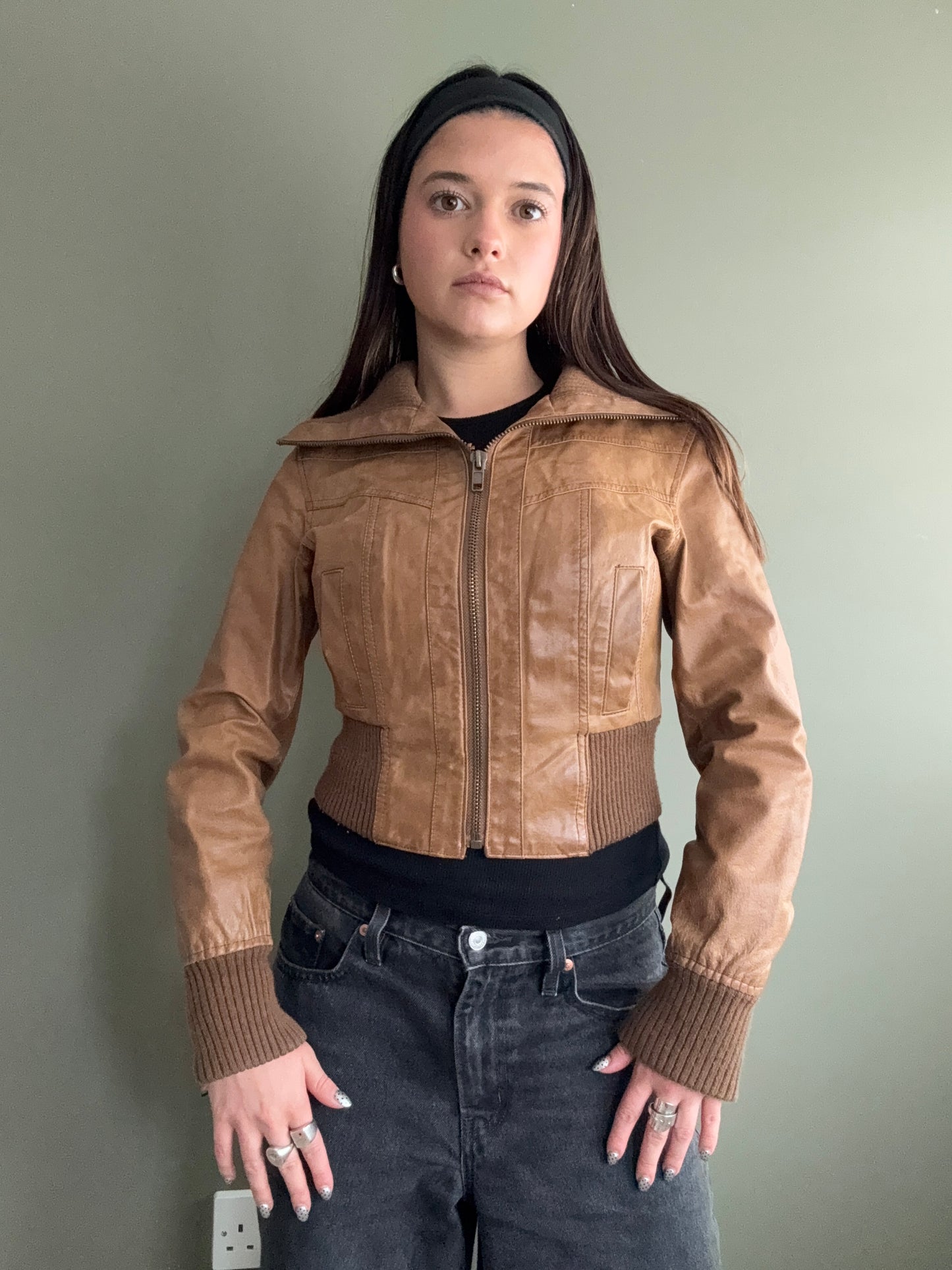 Fitted Leather Jacket (UK10)