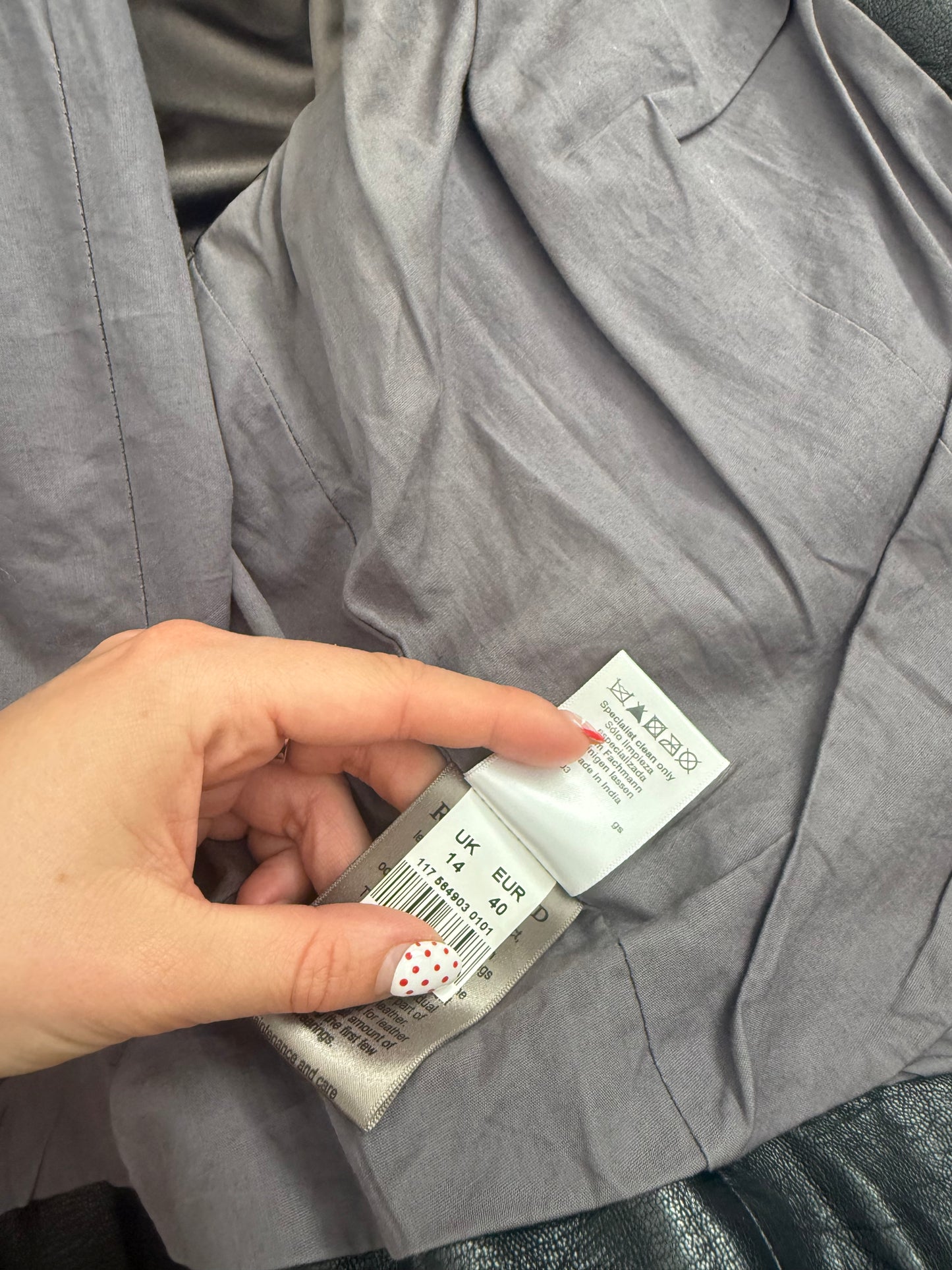 Leather Biker Jacket (UK14)