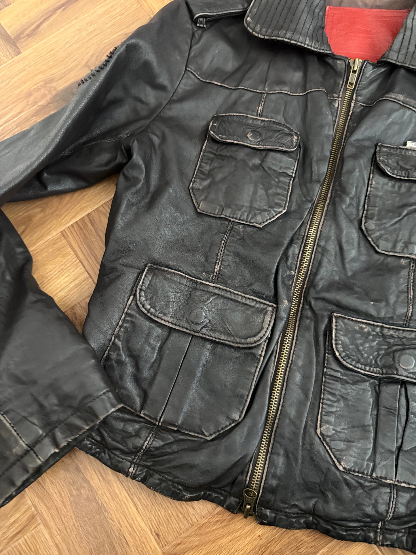 Superdry Cargo Leather Jacket (M)
