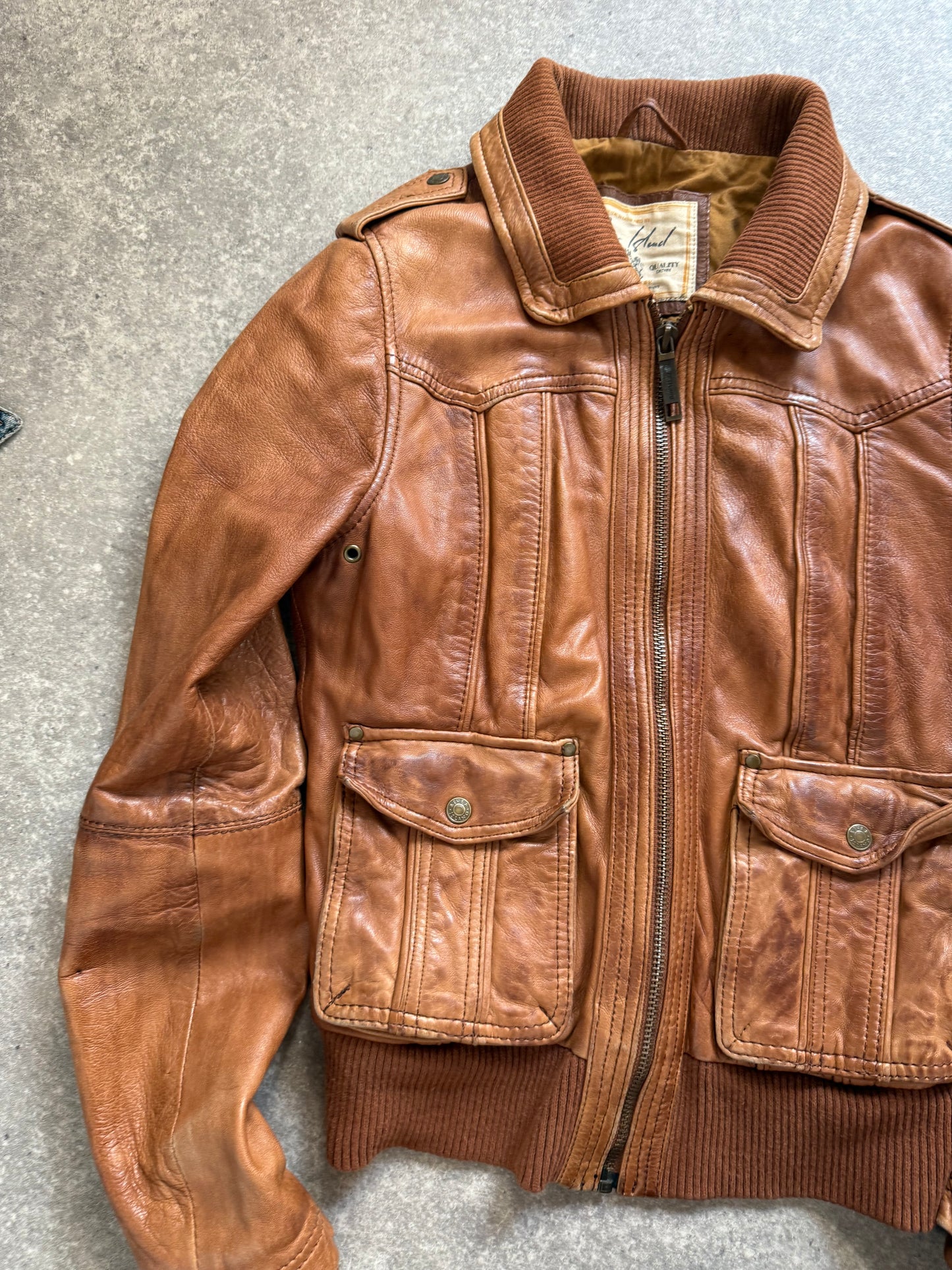 Leather Bomber Jacket (UK10)