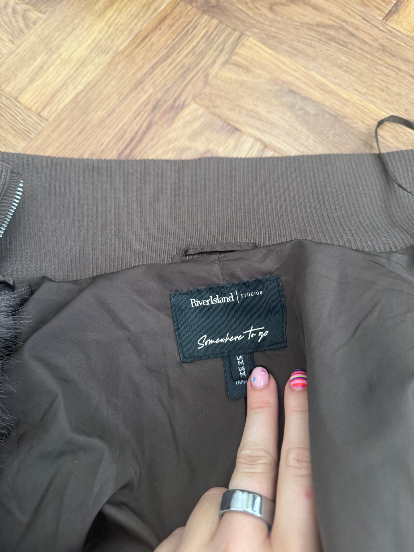Faux Fur Bomber Jacket (M)