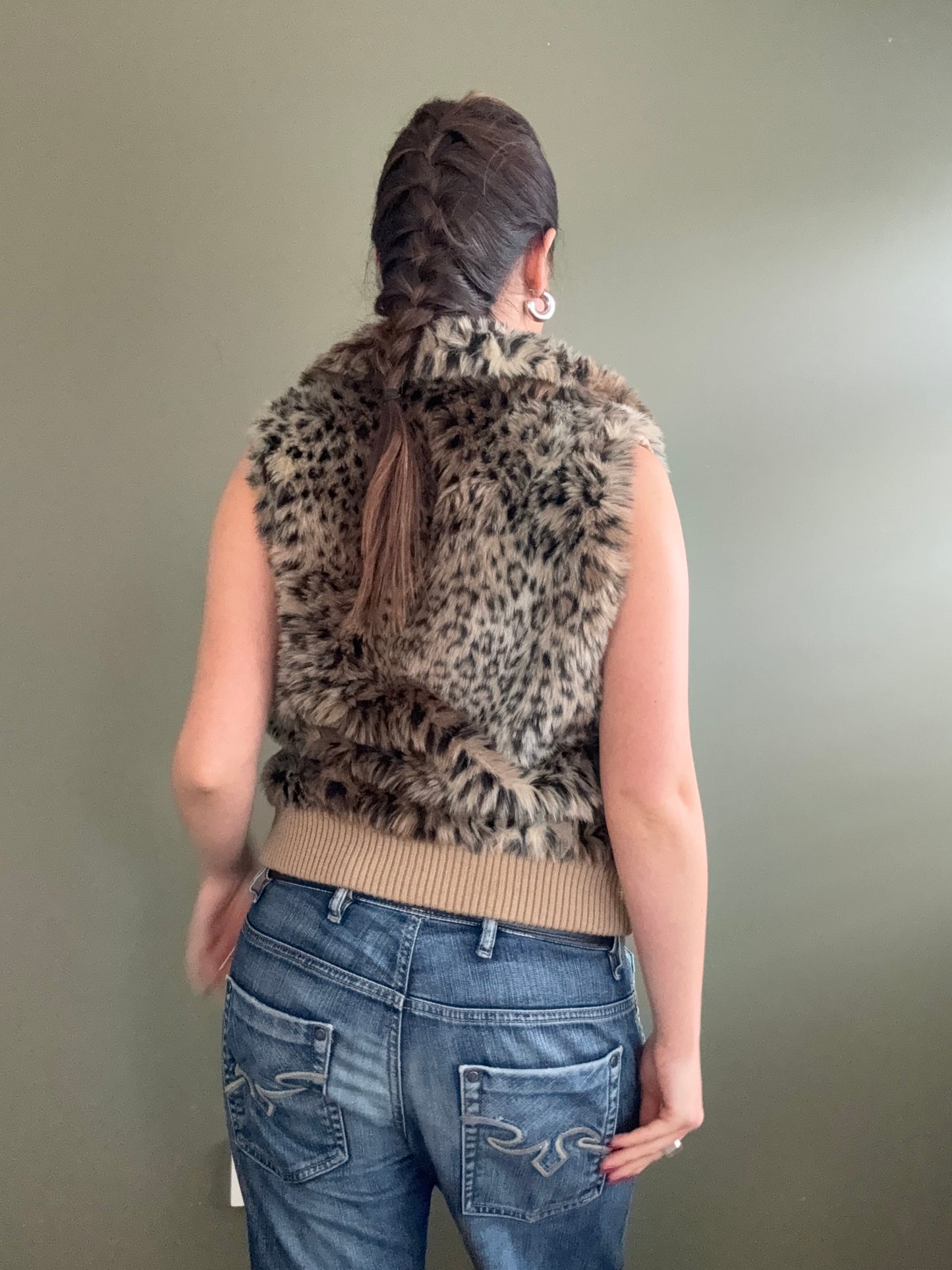 Faux Fur Leopard Gilet (UK12)