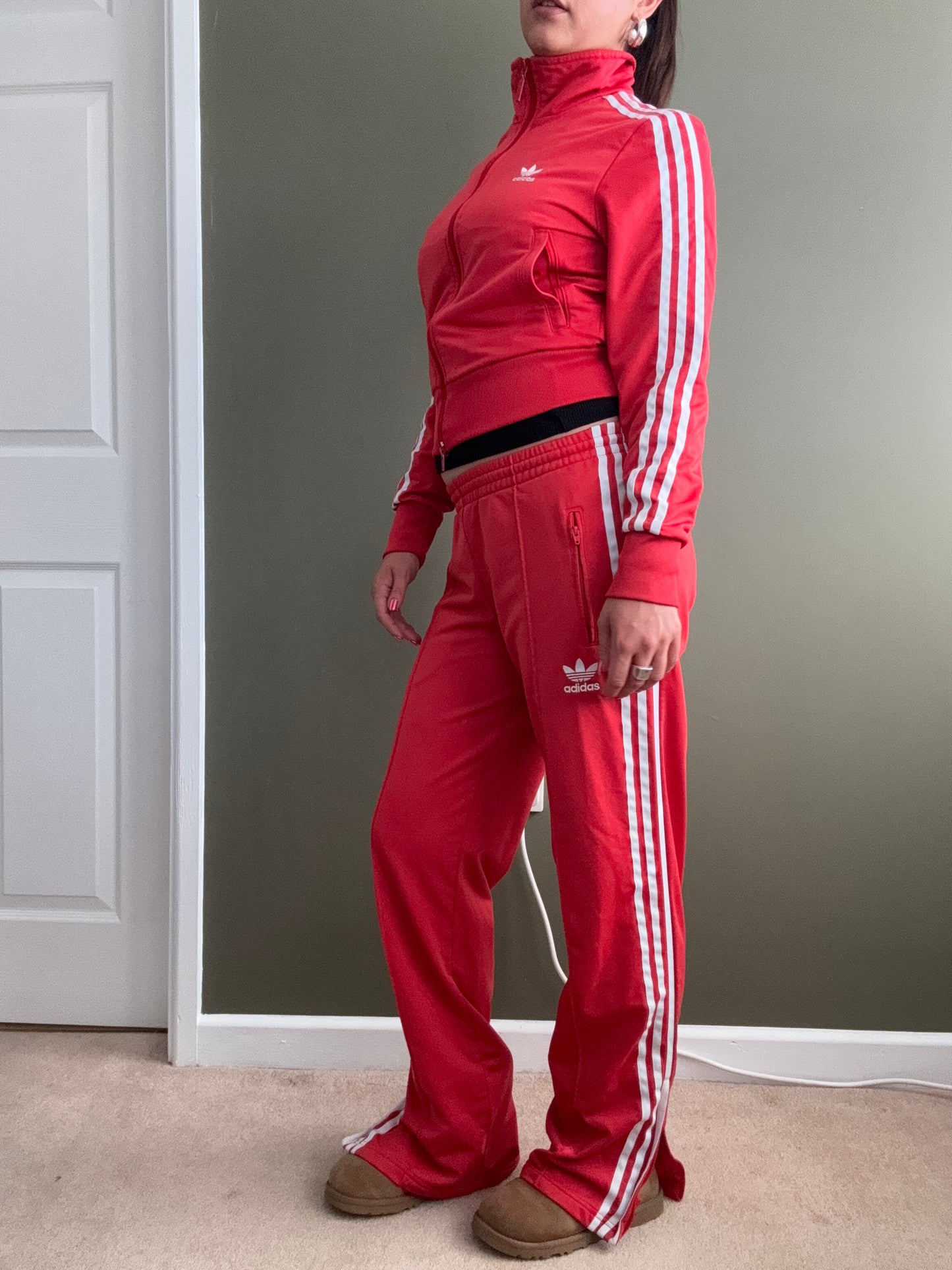 Red Adidas Tracksuit (UK8)