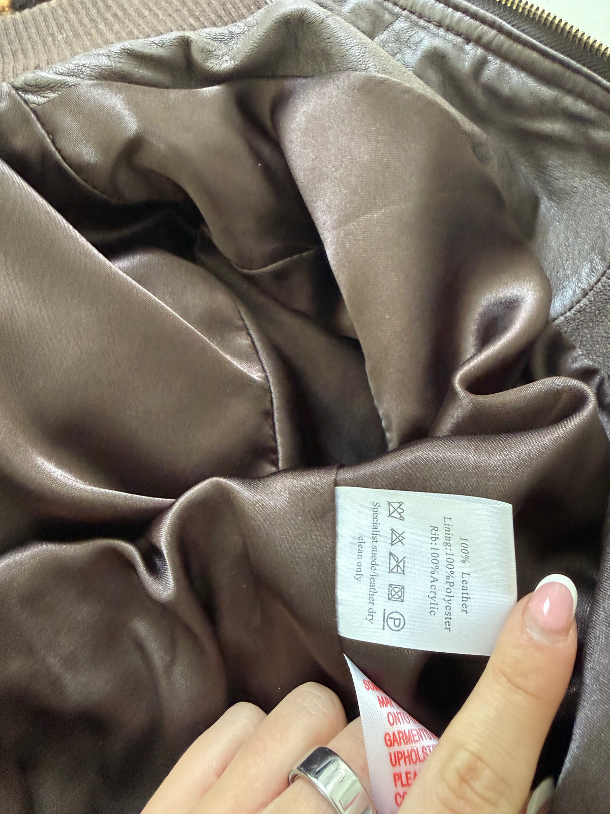 Jane Norman Leather Bomber Jacket (UK10)
