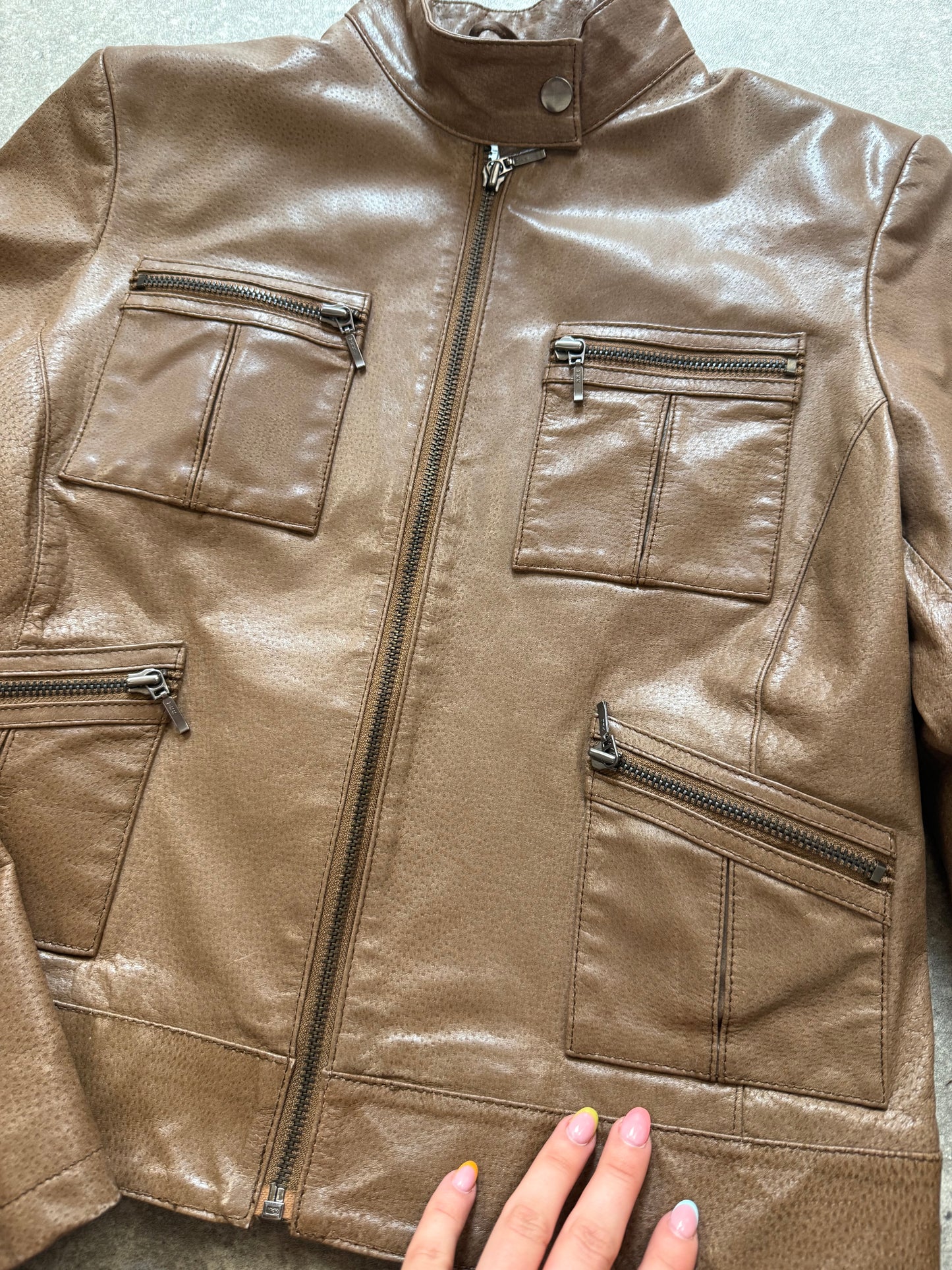 Leather Cargo Jacket (UK10)