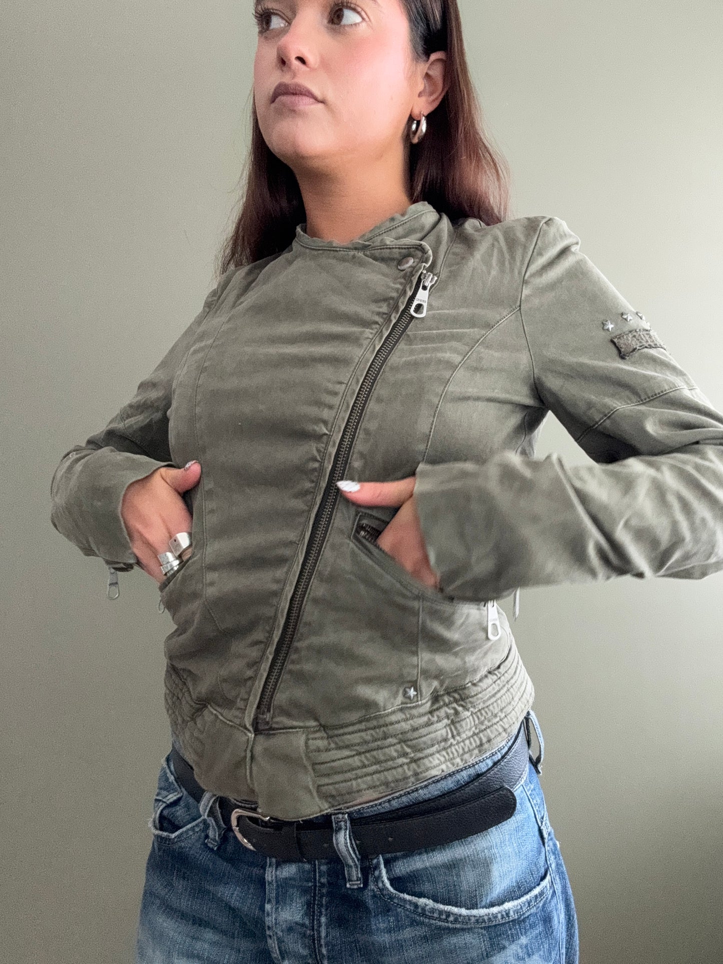 Guess Khaki Fitted Jacket (S)