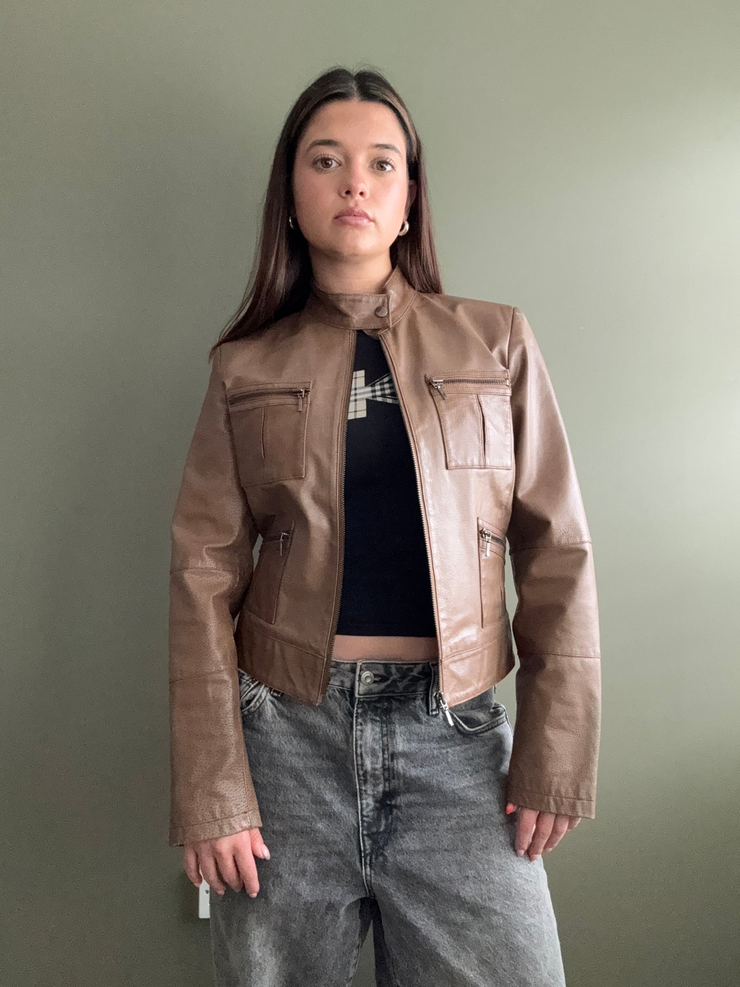 Leather Cargo Jacket (UK10)