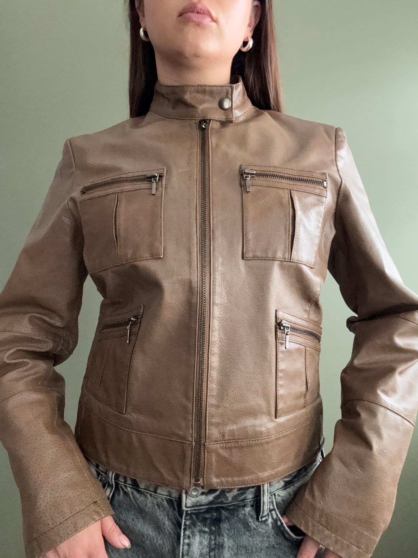 Leather Cargo Jacket (UK10)