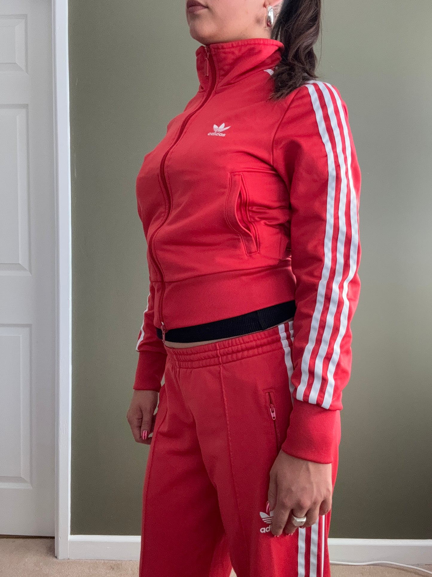 Red Adidas Tracksuit (UK8)