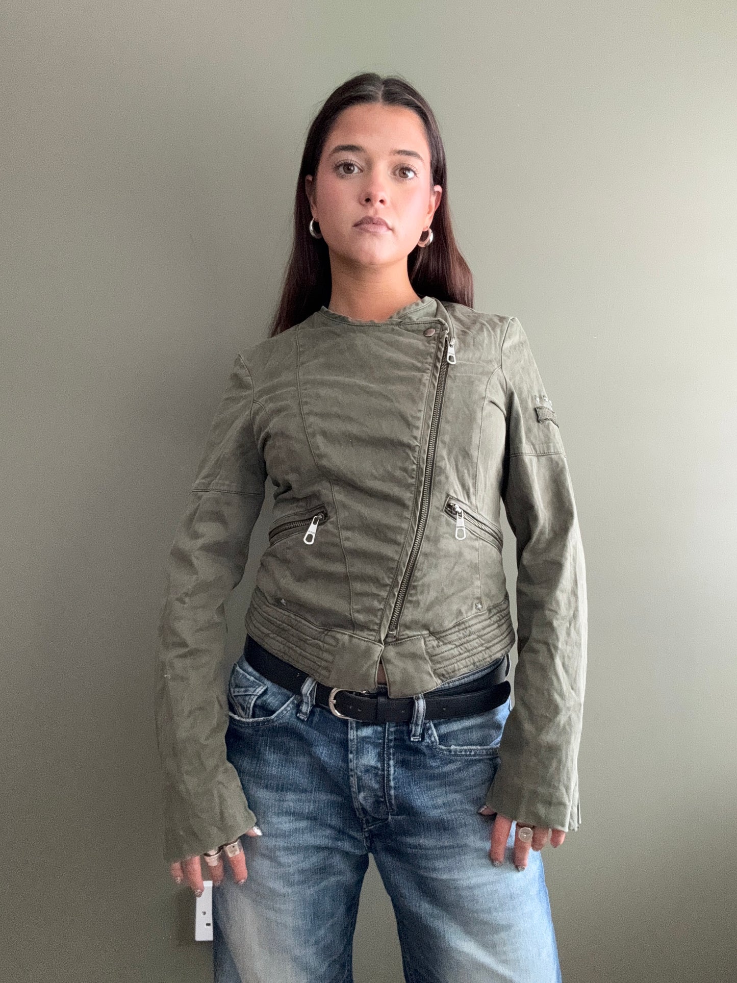 Guess Khaki Fitted Jacket (S)