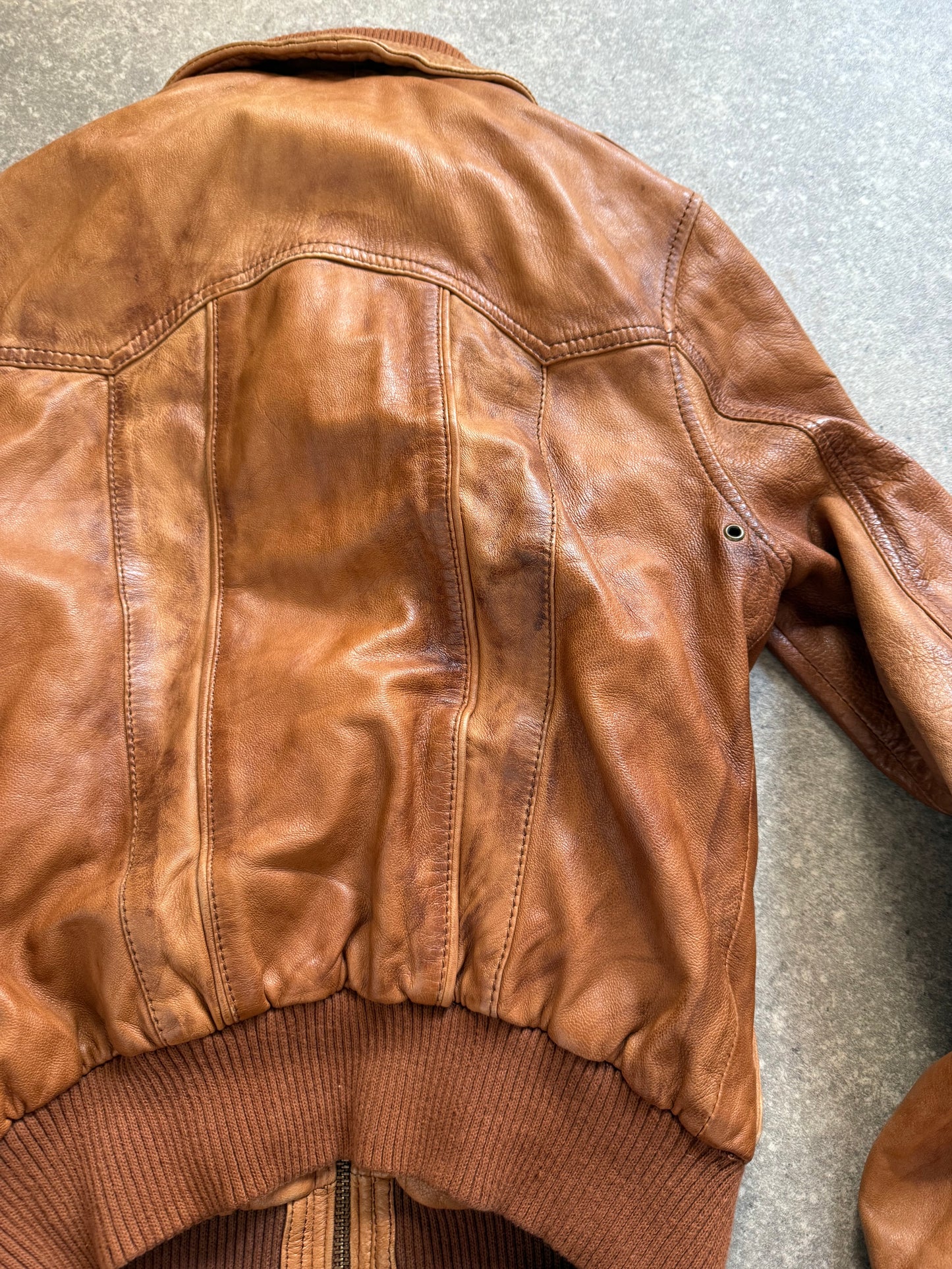 Leather Bomber Jacket (UK10)