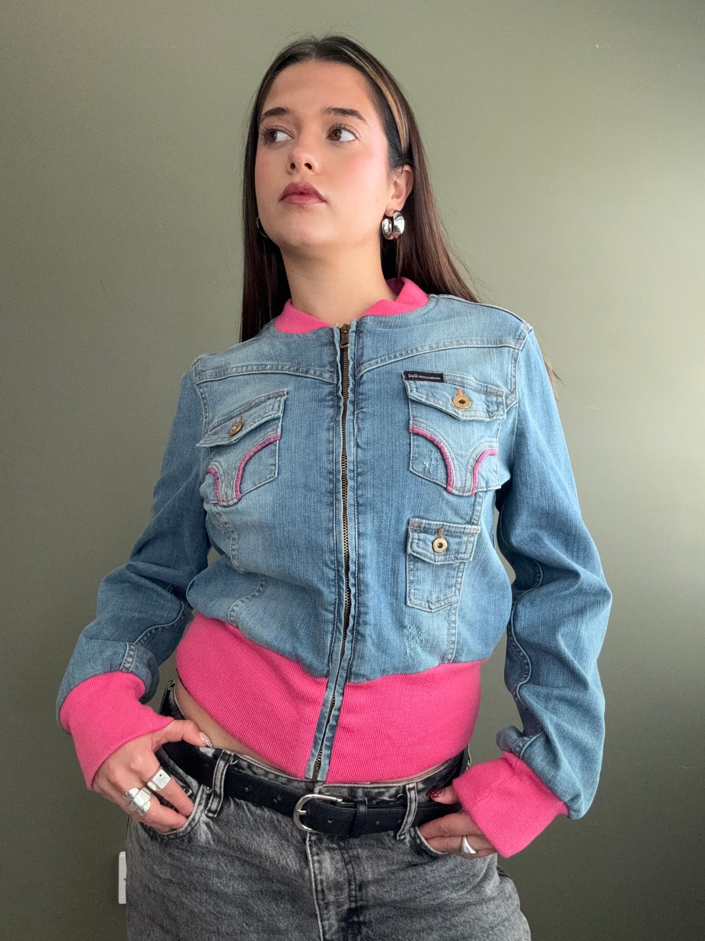 Dolce and Gabbana Denim Bomber Jacket (S)