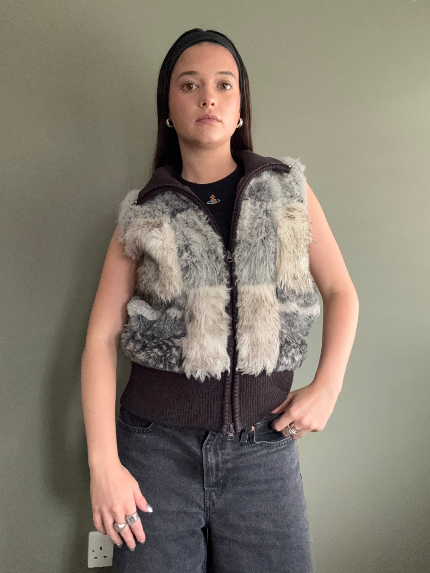 Hooch Faux Fur Gilet (UK12)