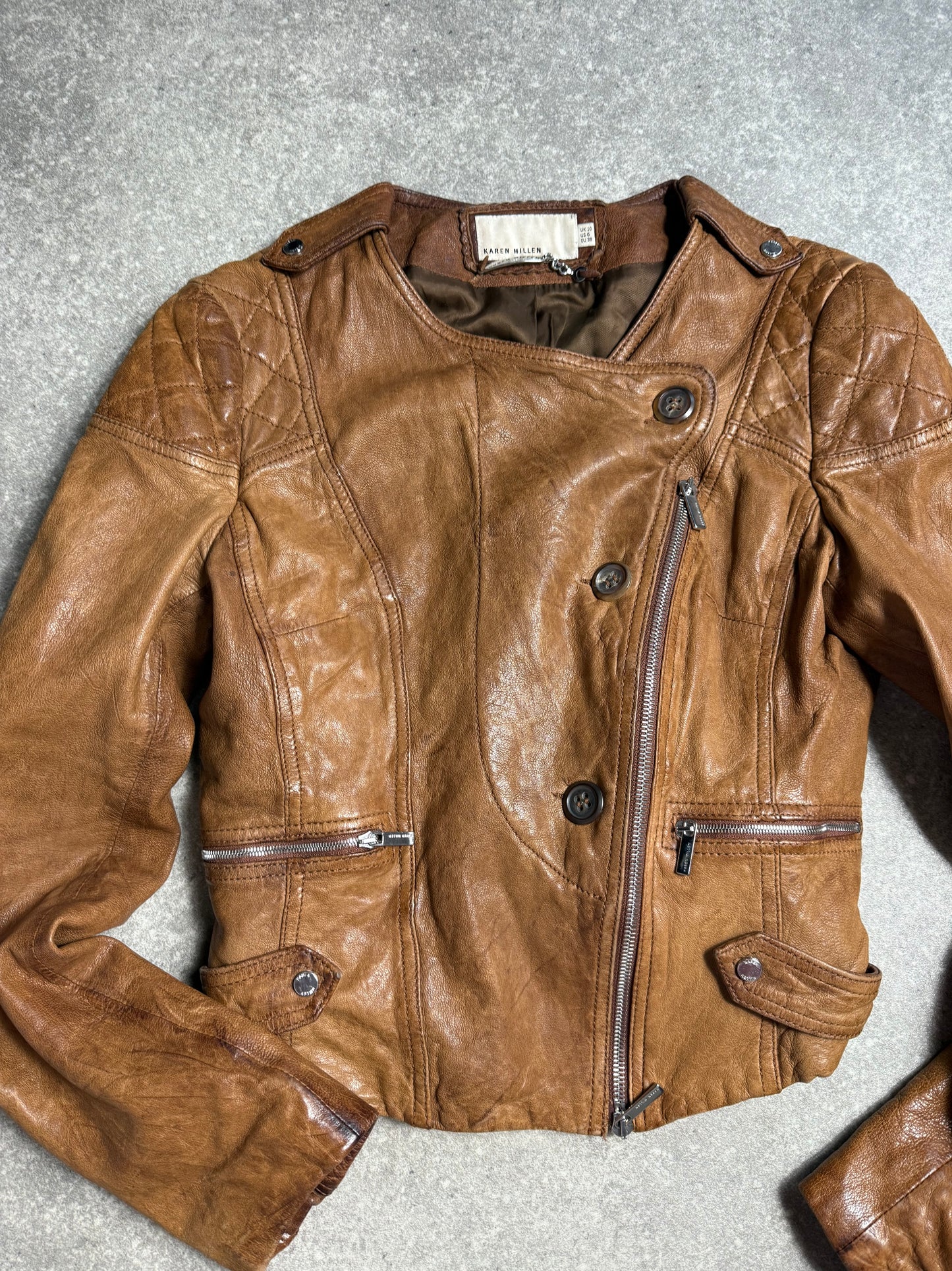 Karen Millen Leather Jacket (UK10)