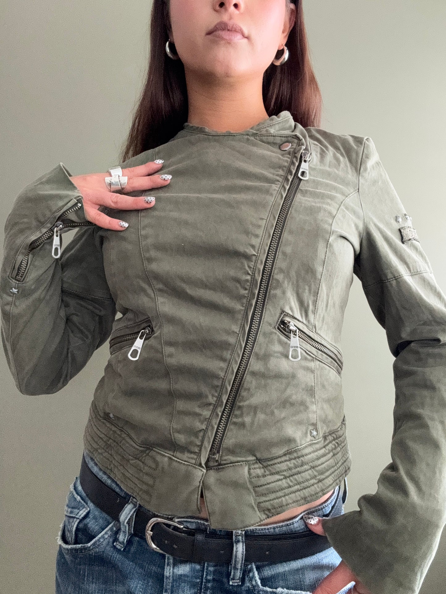 Guess Khaki Fitted Jacket (S)