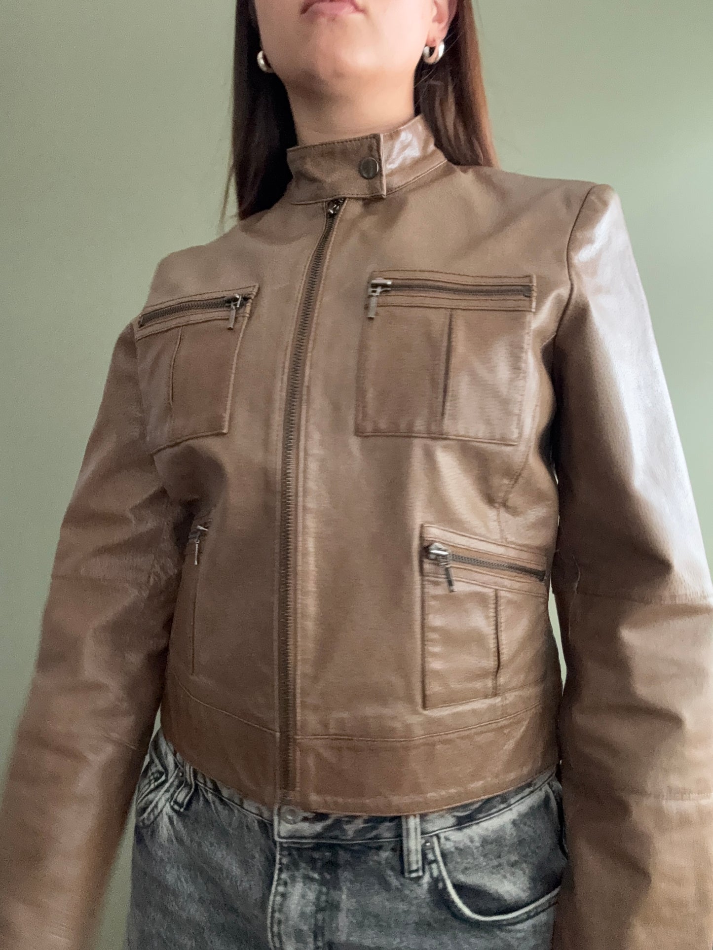 Leather Cargo Jacket (UK10)