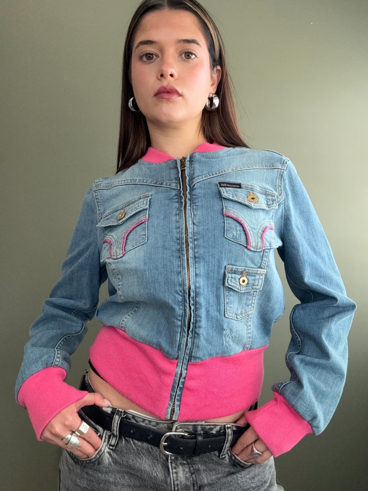 Dolce and Gabbana Denim Bomber Jacket (S)