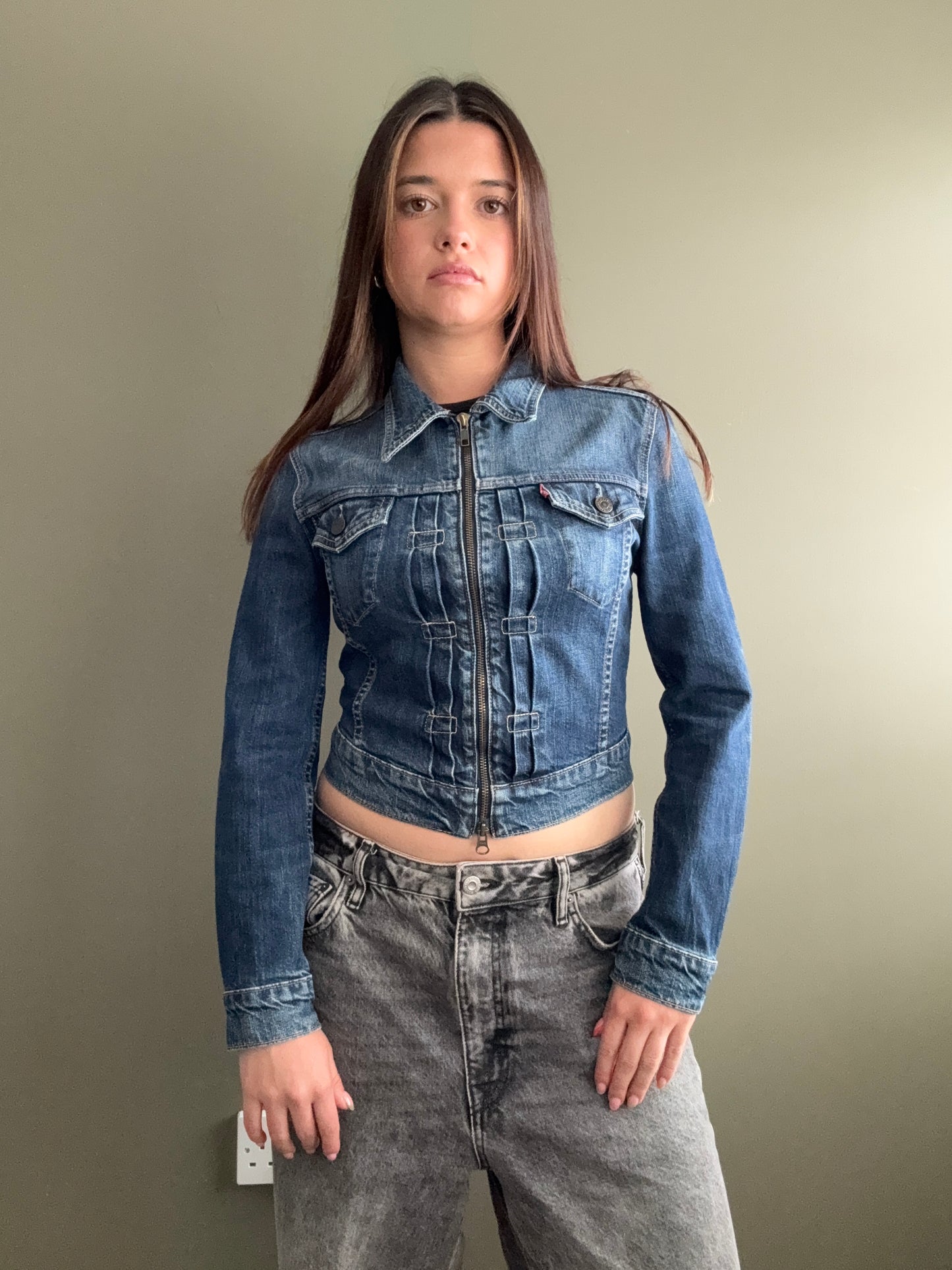 Levis Double Zip Denim Jacket (S)