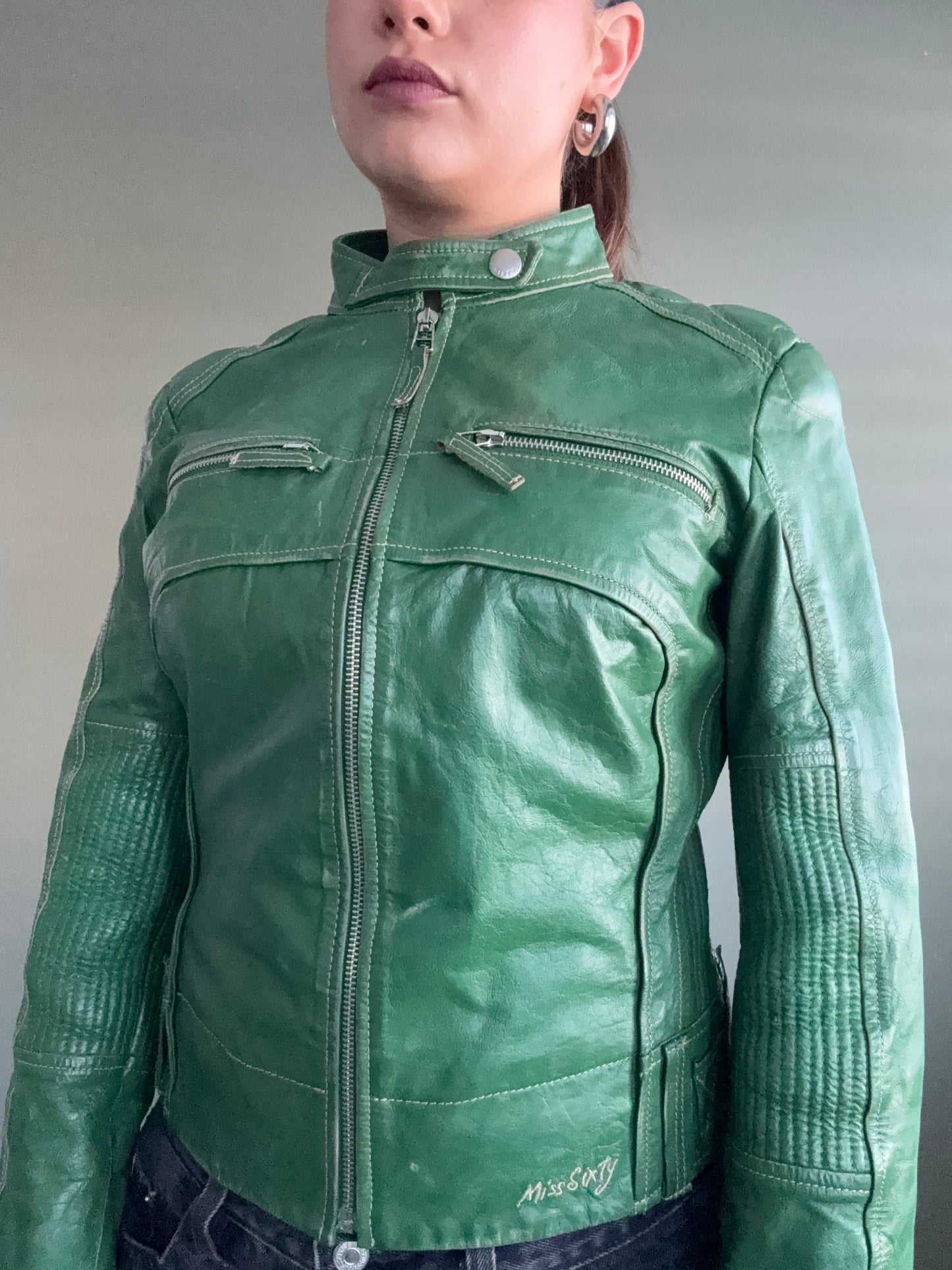 Miss Sixty Leather Biker Jacket (S)