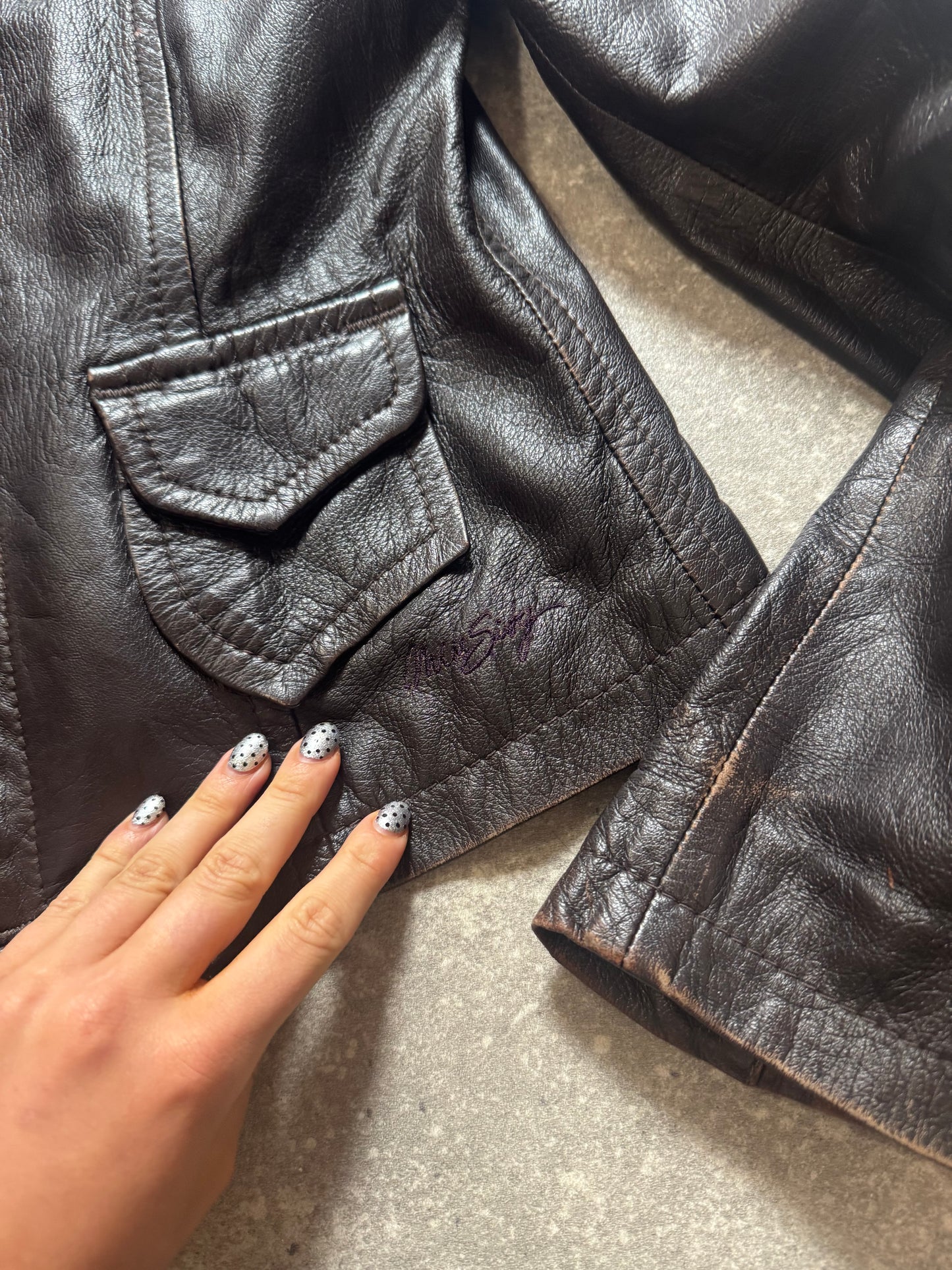 Miss Sixty Fitted Leather Jacket (M)