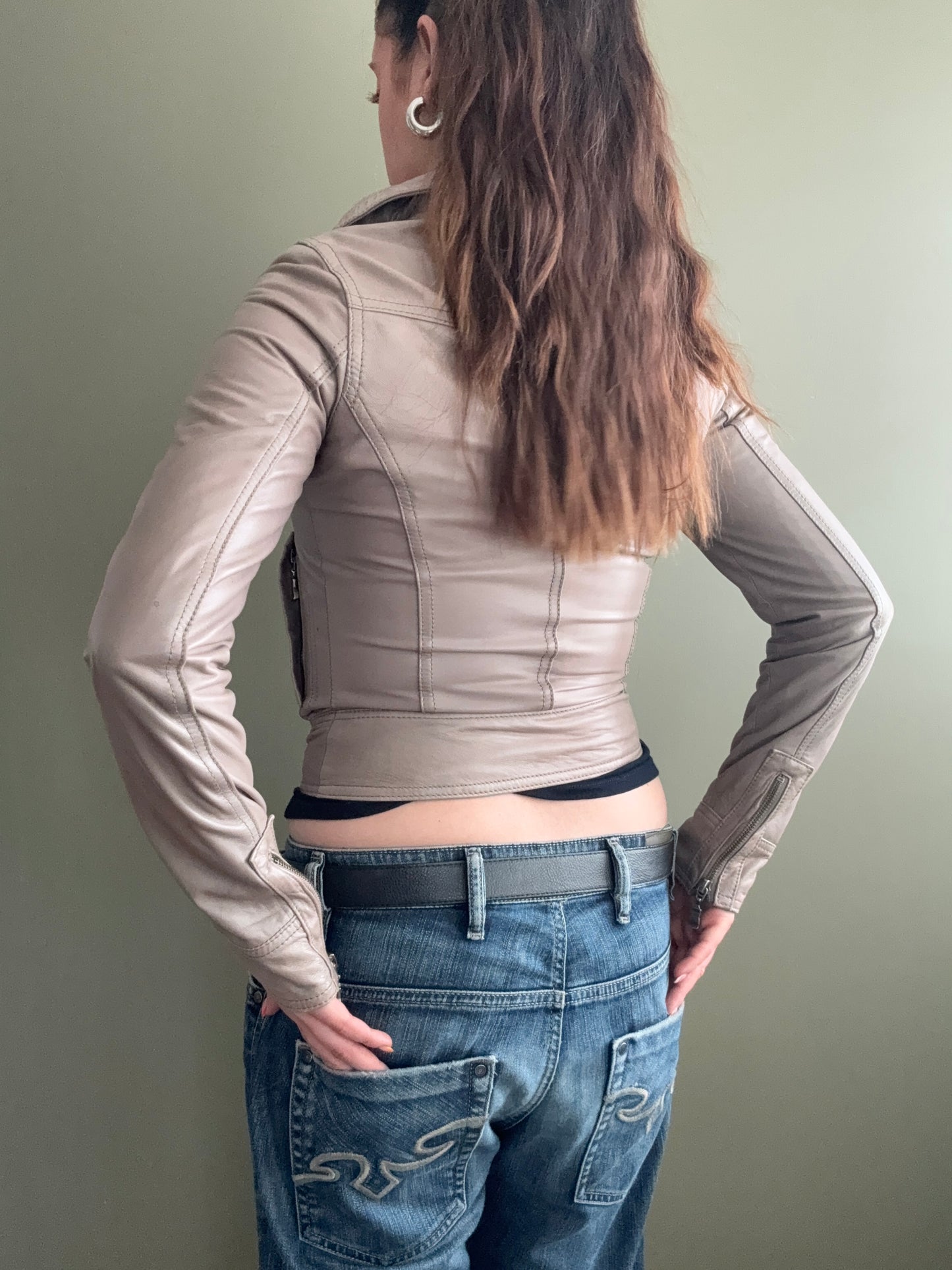 Ted Baker Fitted Leather Jacket (XS)
