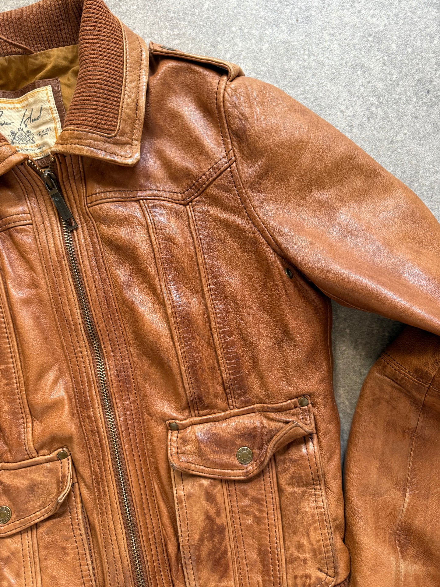 Leather Bomber Jacket (UK10)