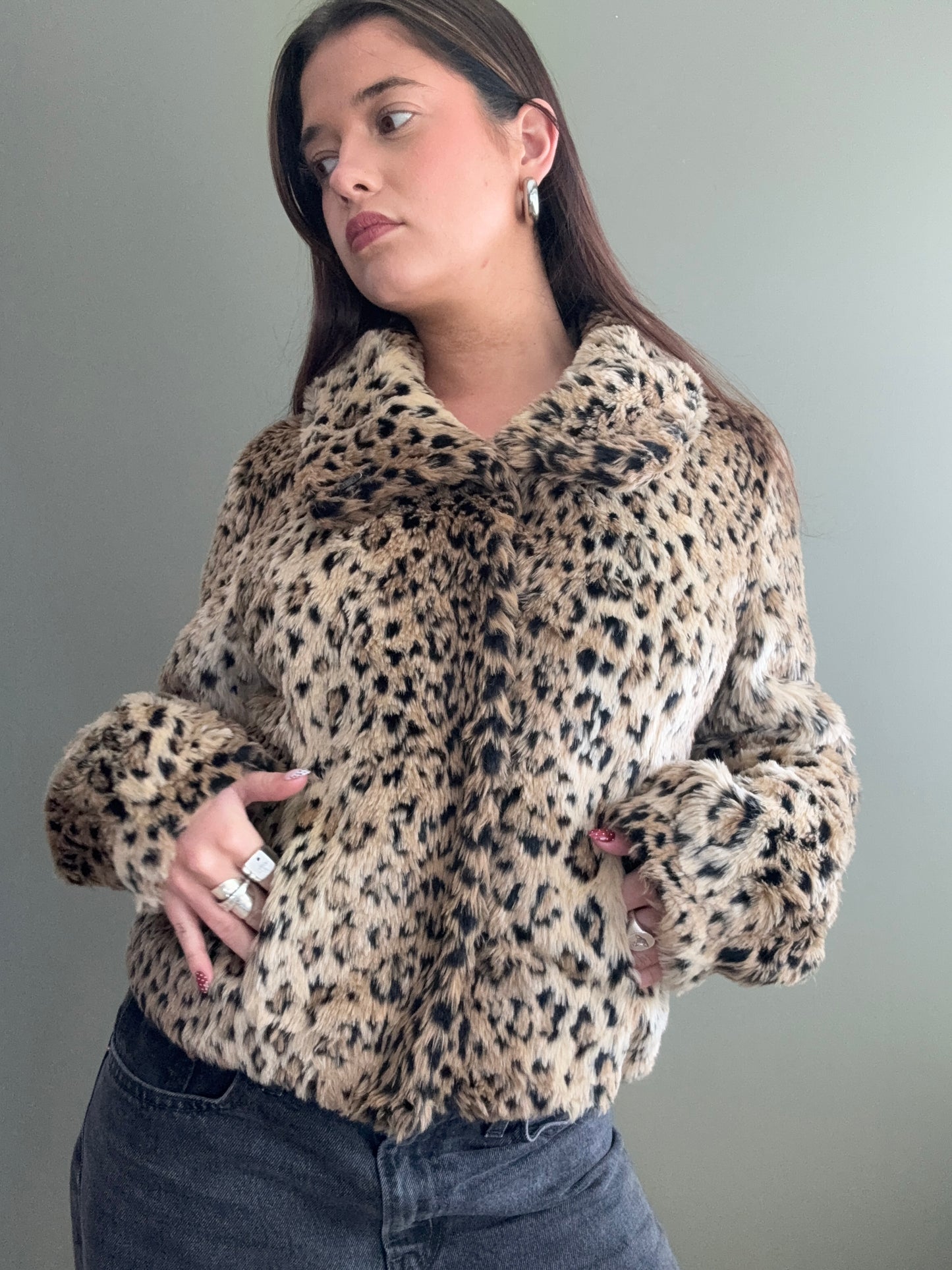 Faux Fur Leopard Jacket (S)
