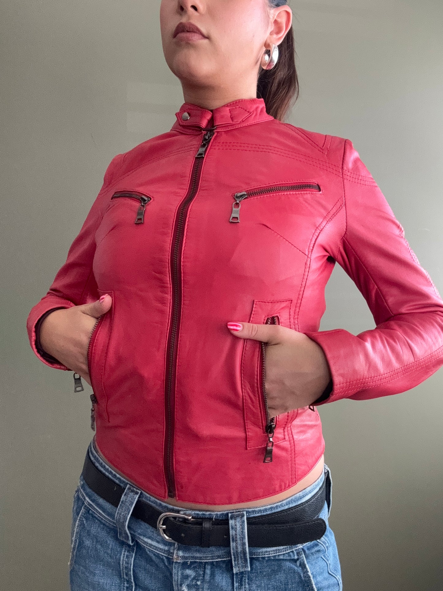 Red Leather Jacket (S)