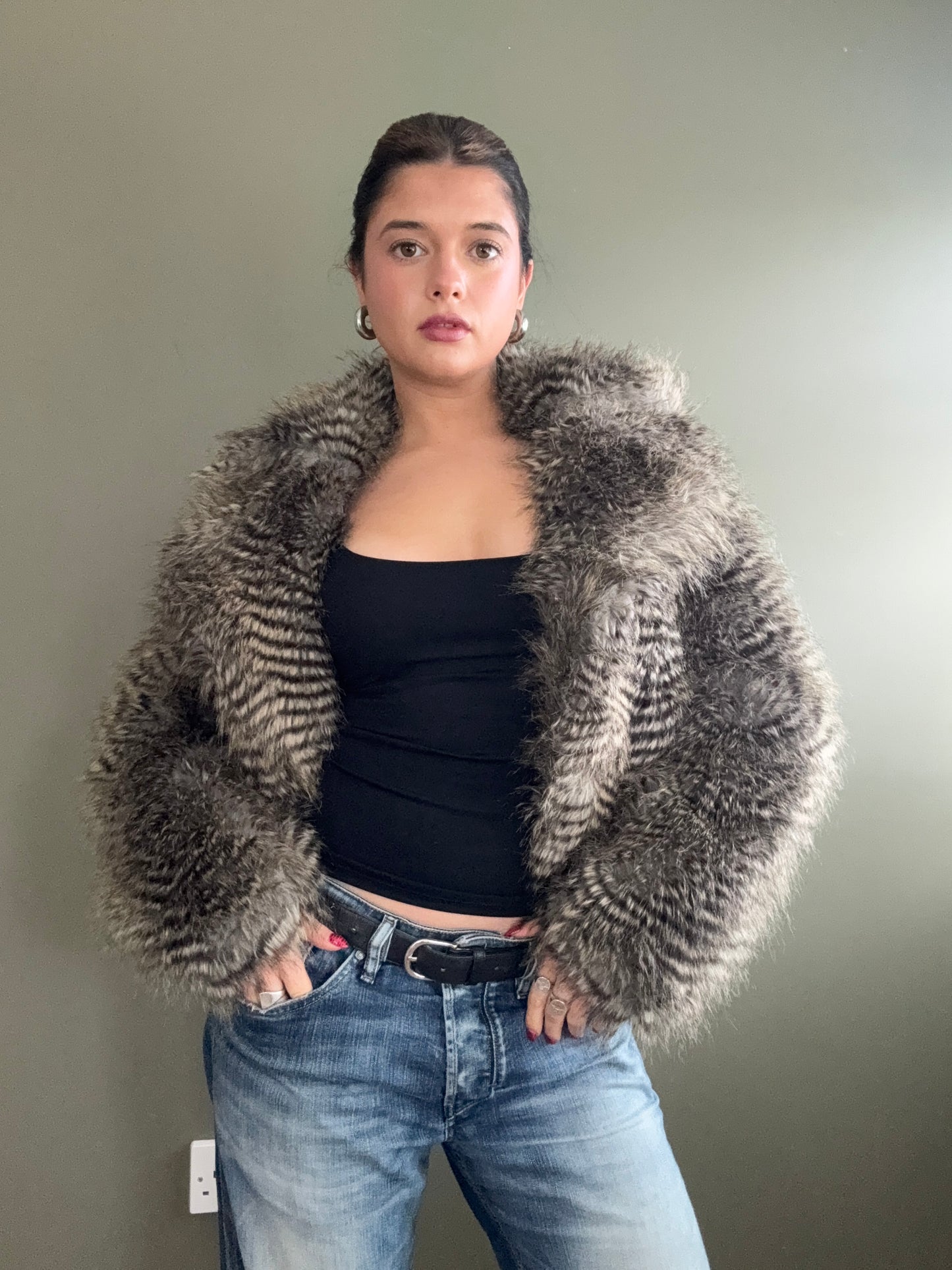 Roberto Cavalli x H&M Faux Fur Jacket (S)