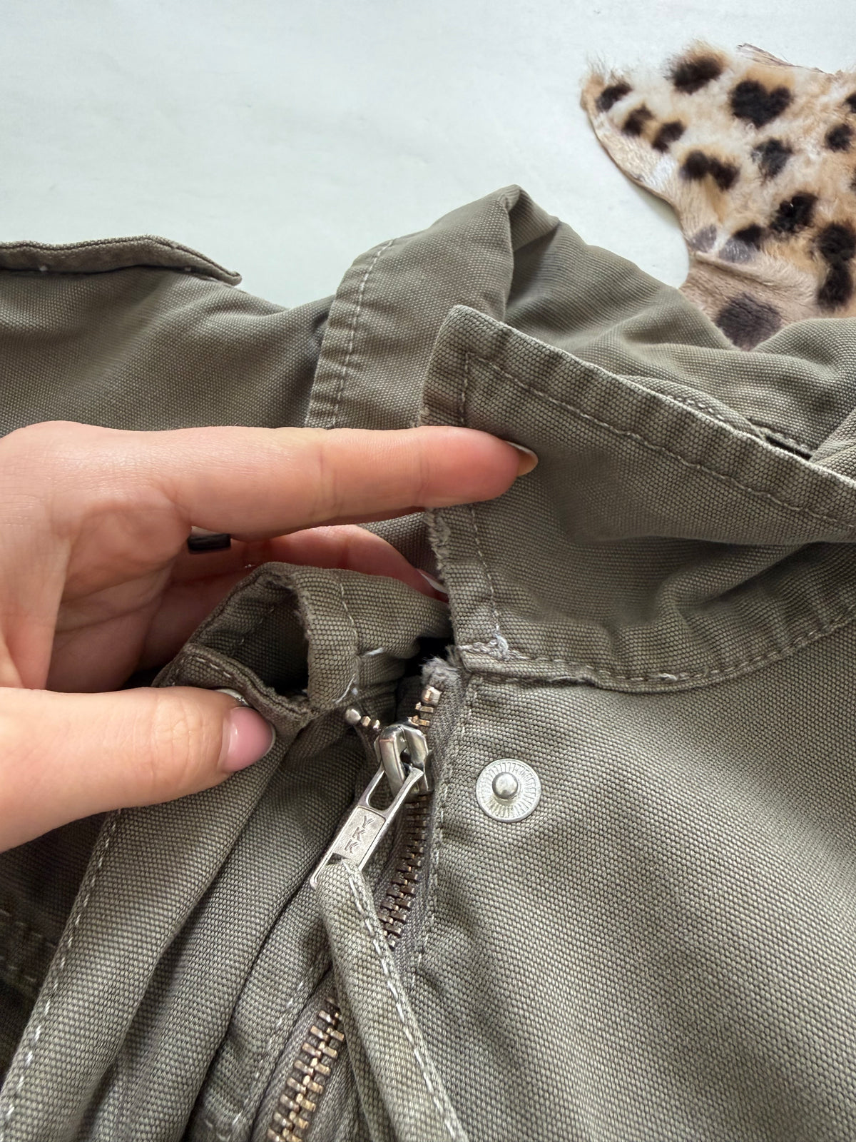 Khaki Y2K Cropped Utility Jacket (UK12)