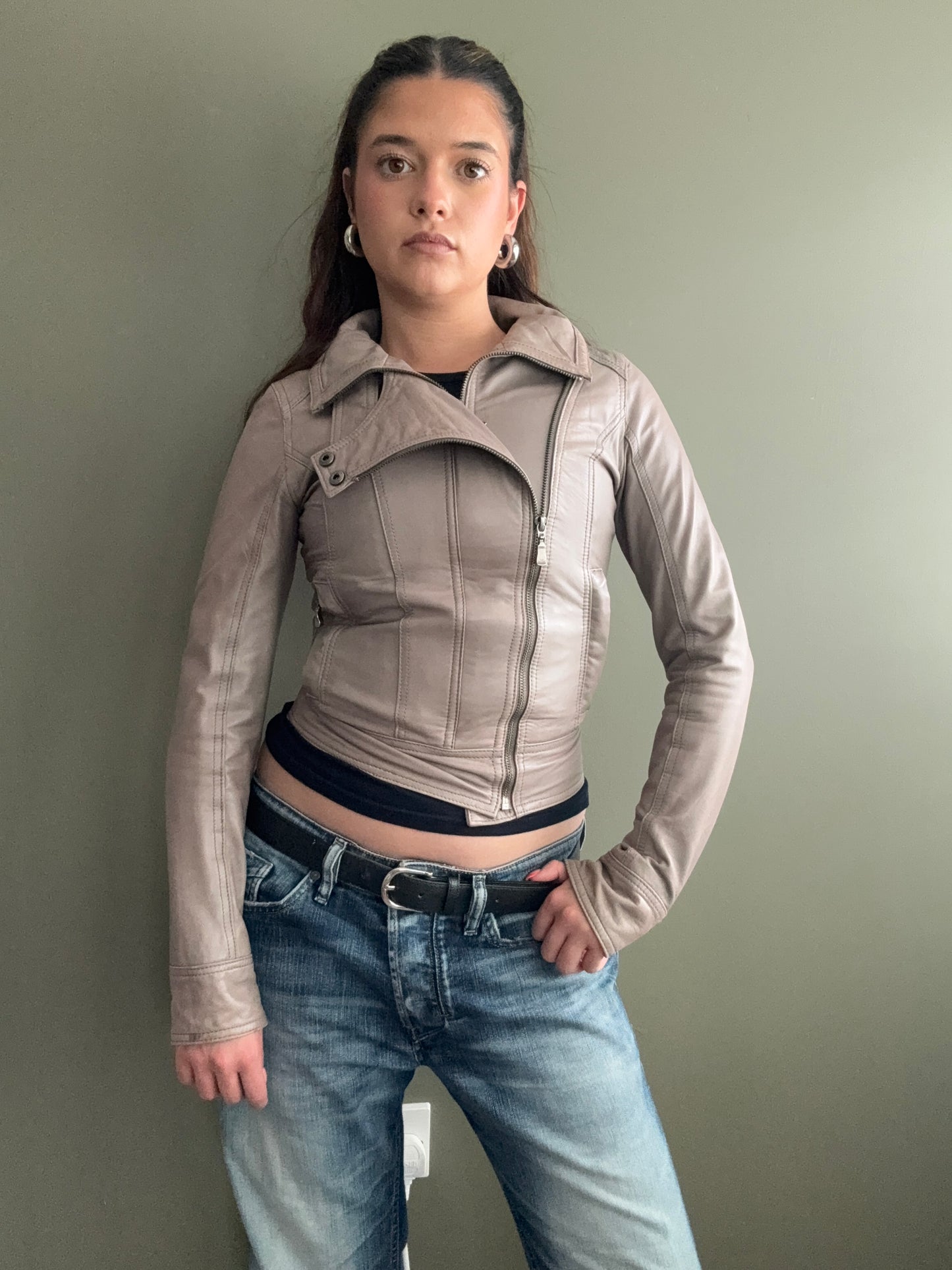 Ted Baker Fitted Leather Jacket (XS)