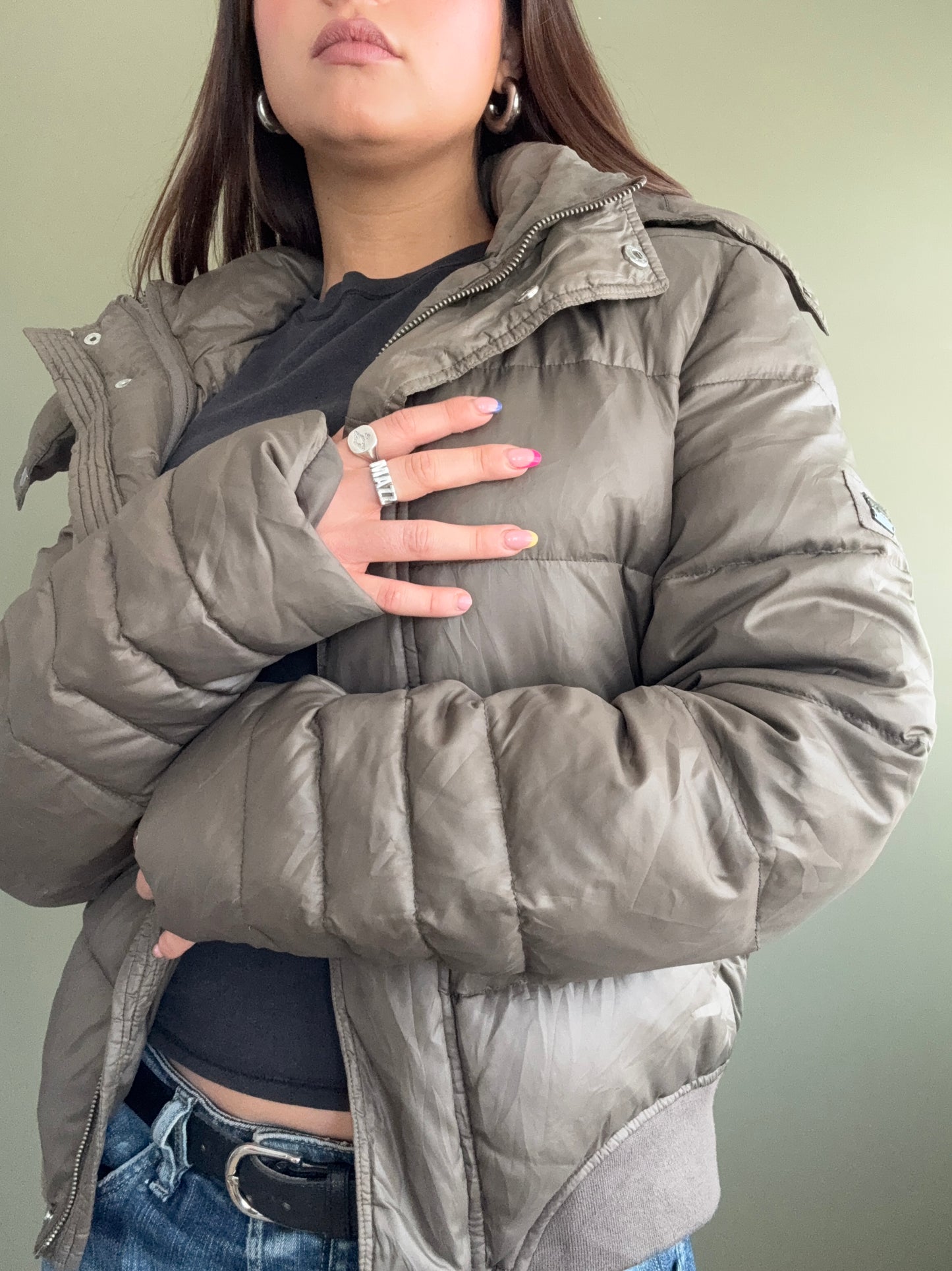 Diesel Khaki Puffer Jacket (M)