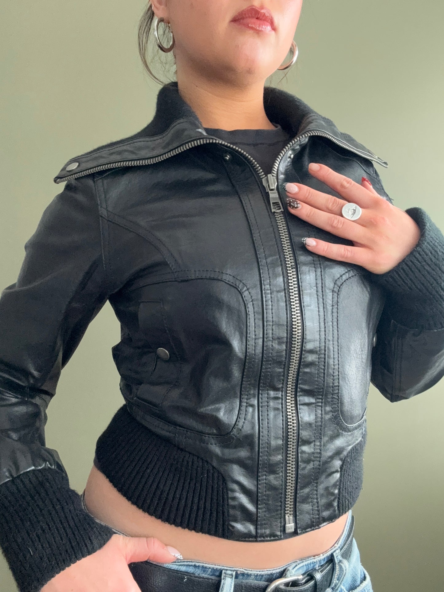 Fitted Leather Jacket (UK10)