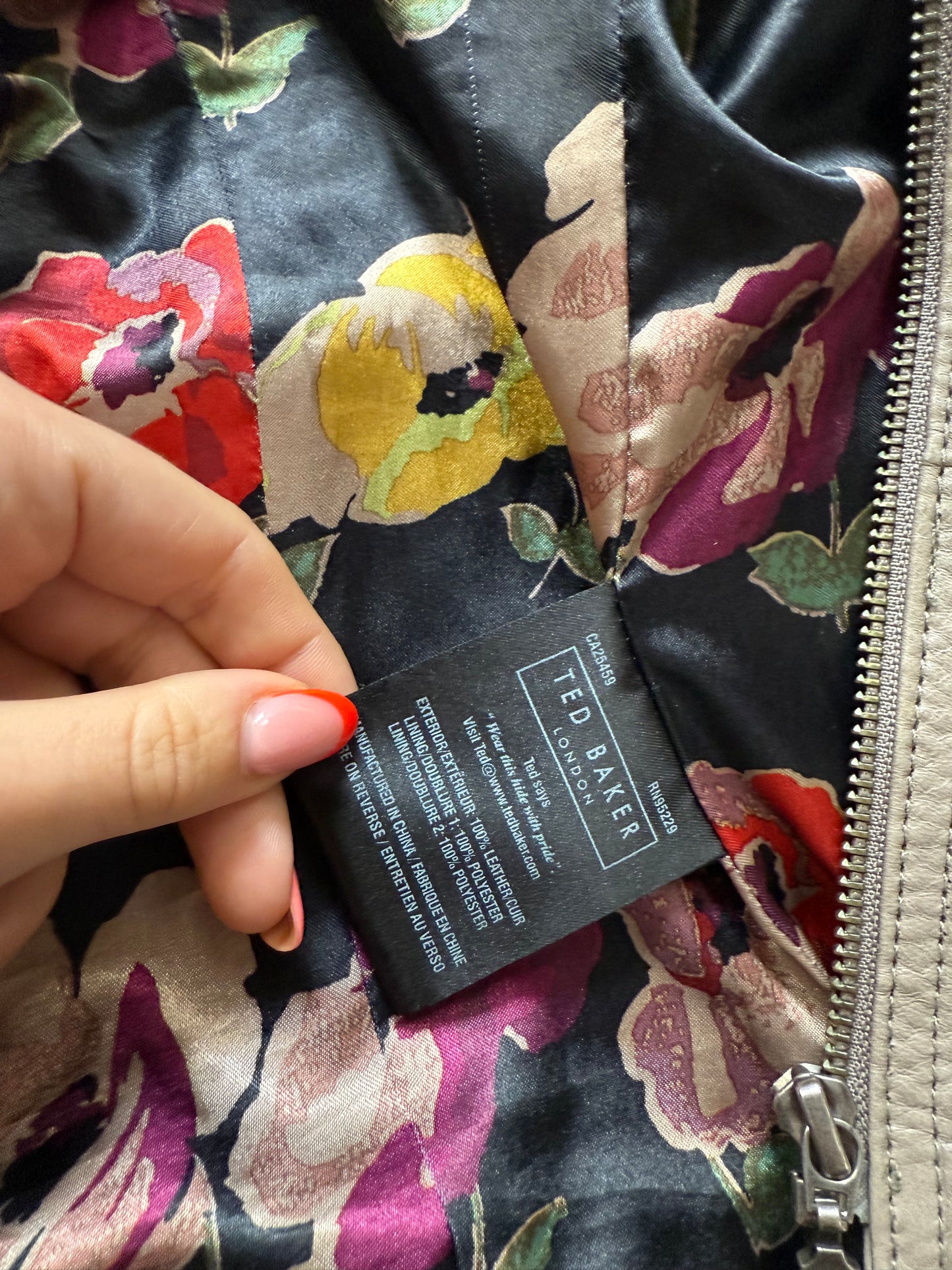 Ted Baker Fitted Leather Jacket (XS)