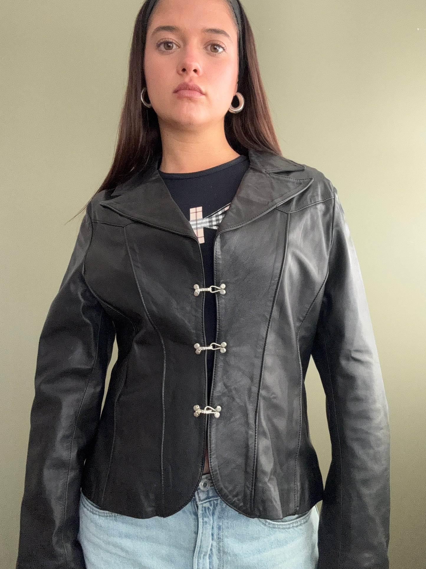 Leather Blazer Jacket (M)