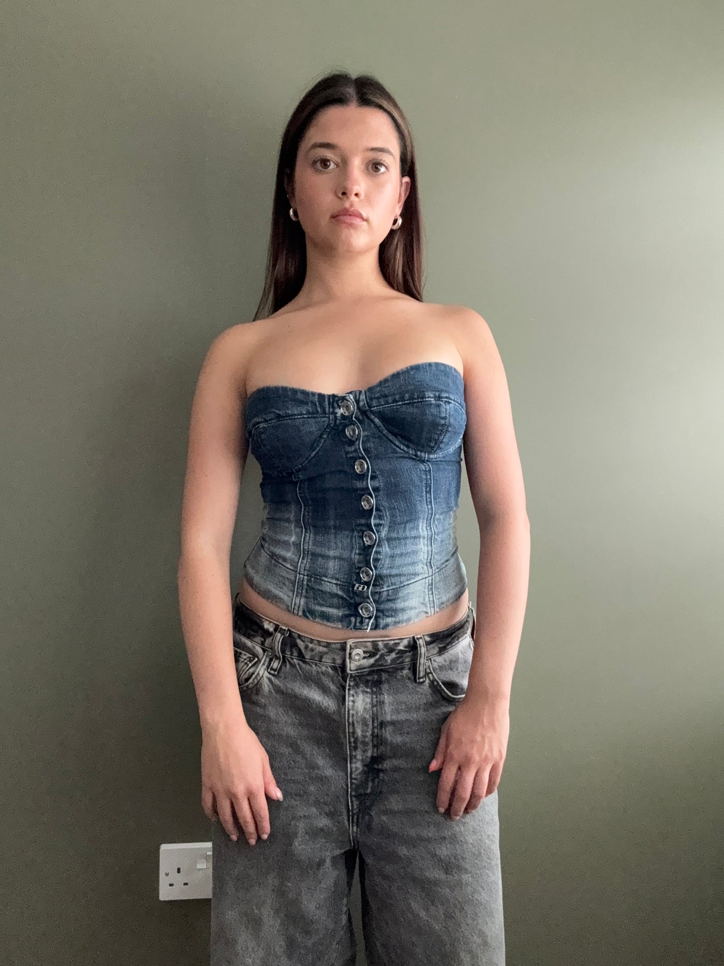 Miss Sixty Denim Corset Top (XS)
