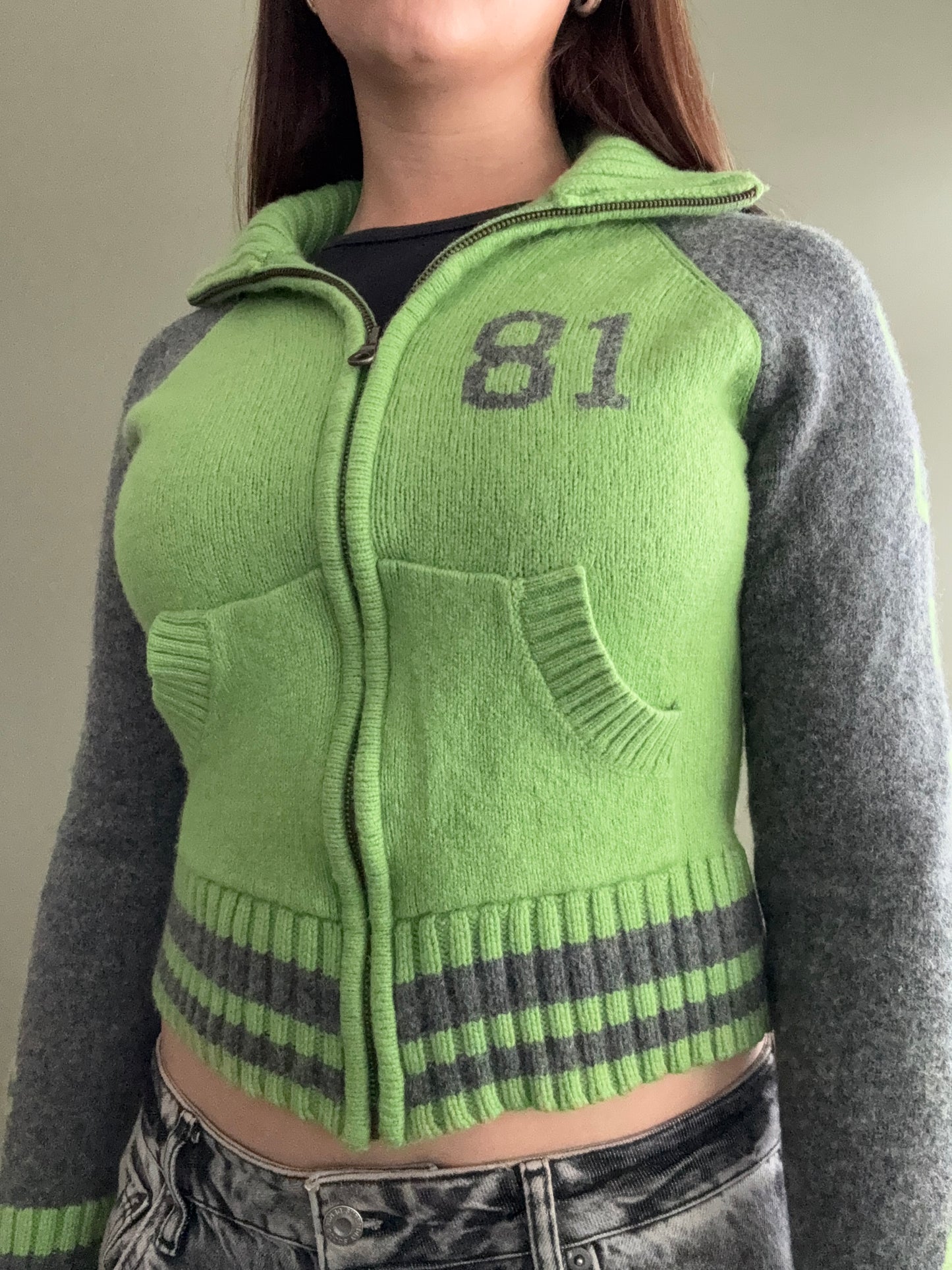 Knitted Guess Zip Jumper (XS)