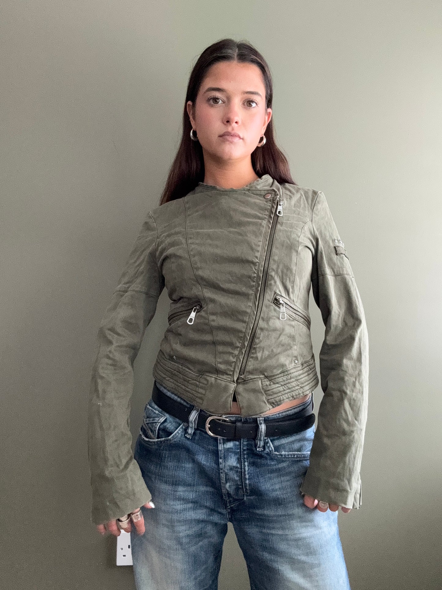Guess Khaki Fitted Jacket (S)