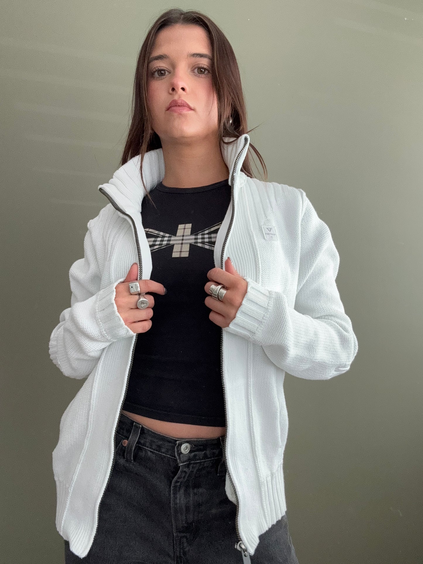 Knitted Zip Jumper (M)