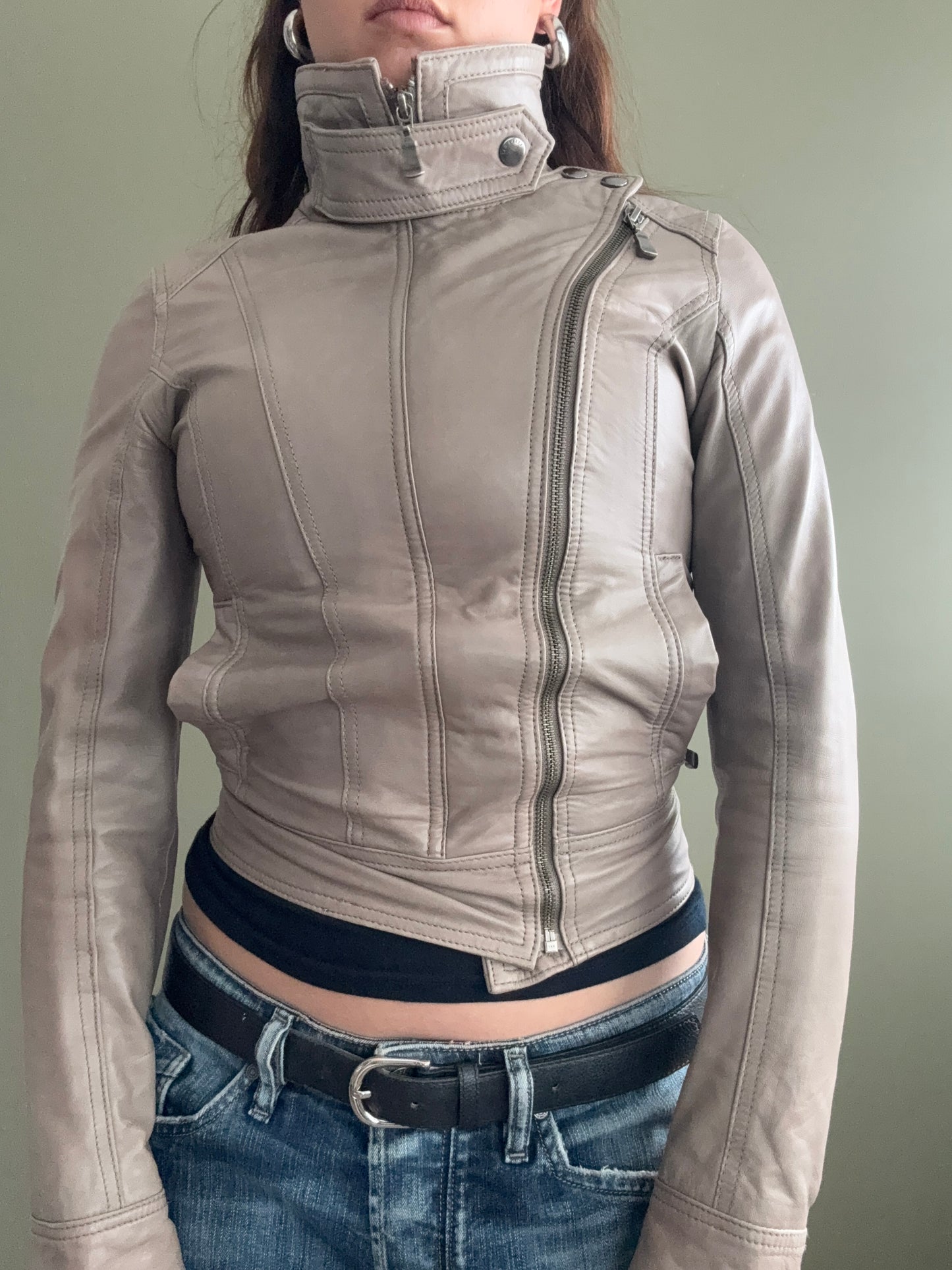 Ted Baker Fitted Leather Jacket (XS)