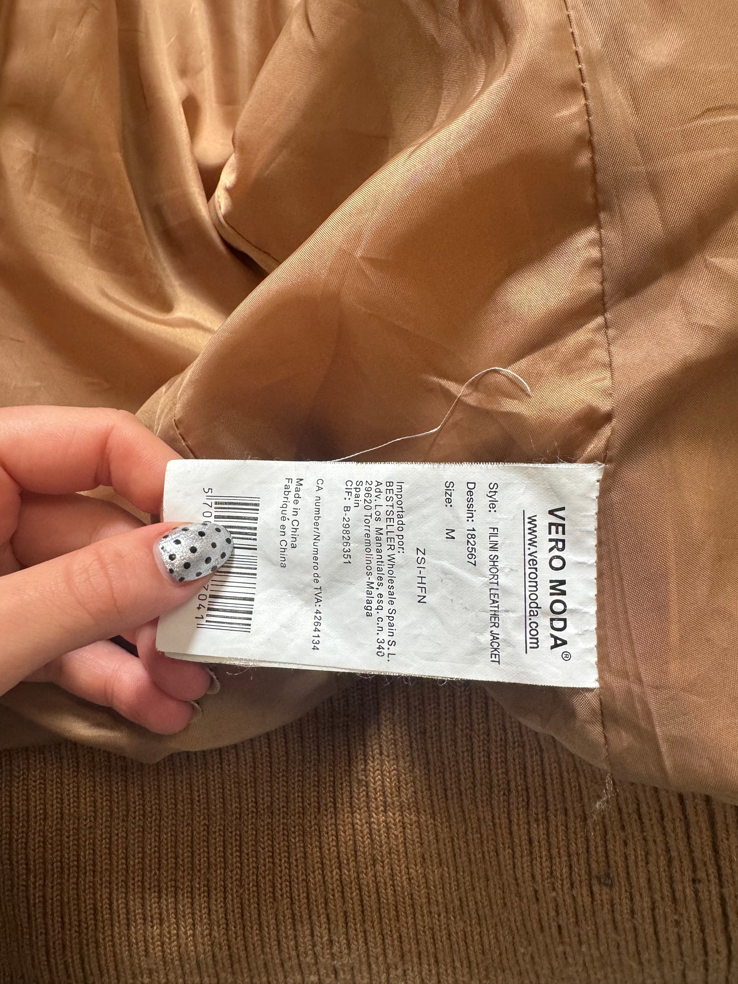 Tan Leather Jacket (M)